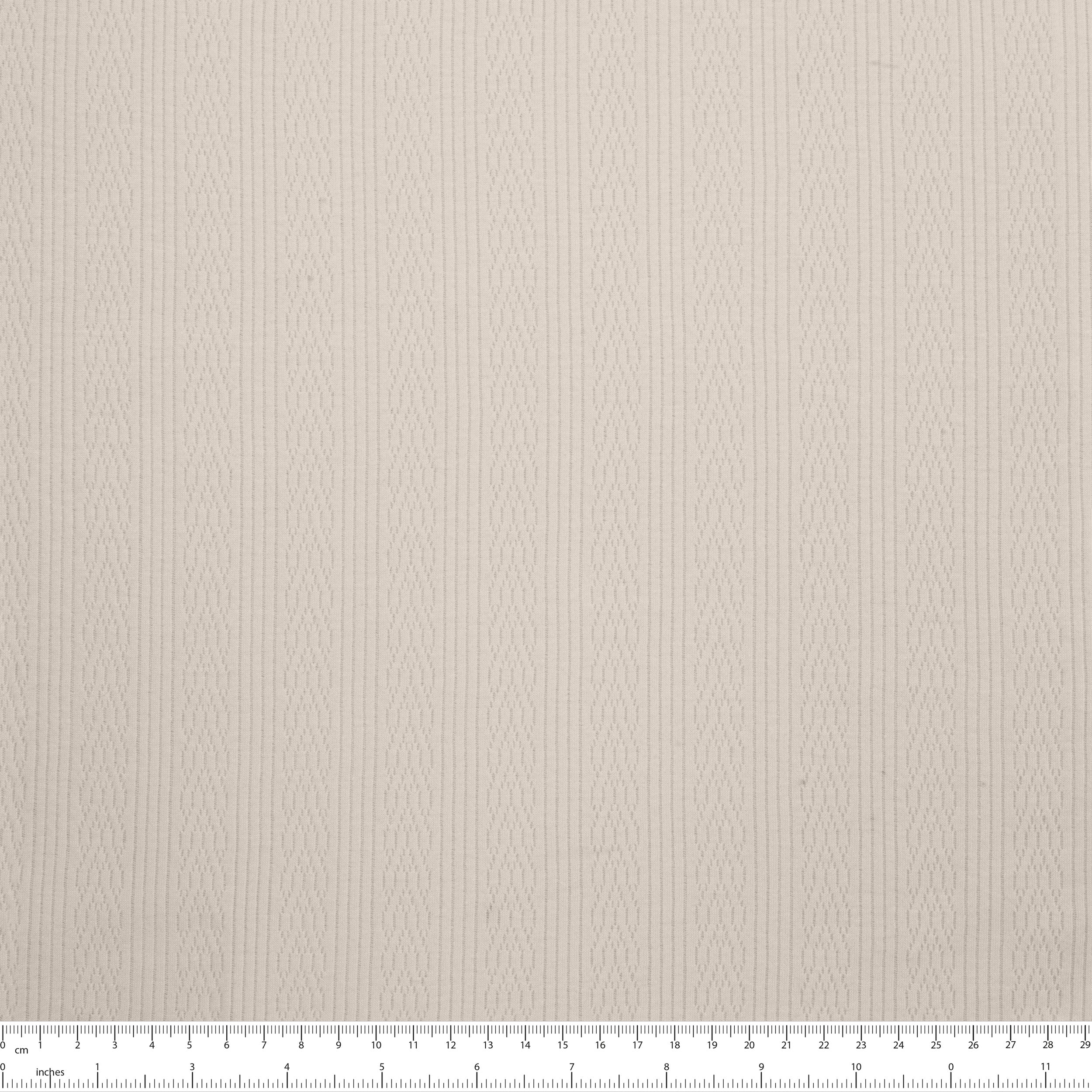 COTTON POINTELLE KNIT FABRIC - CABLE KNIT BEIGE PATTERN - 170 GSM