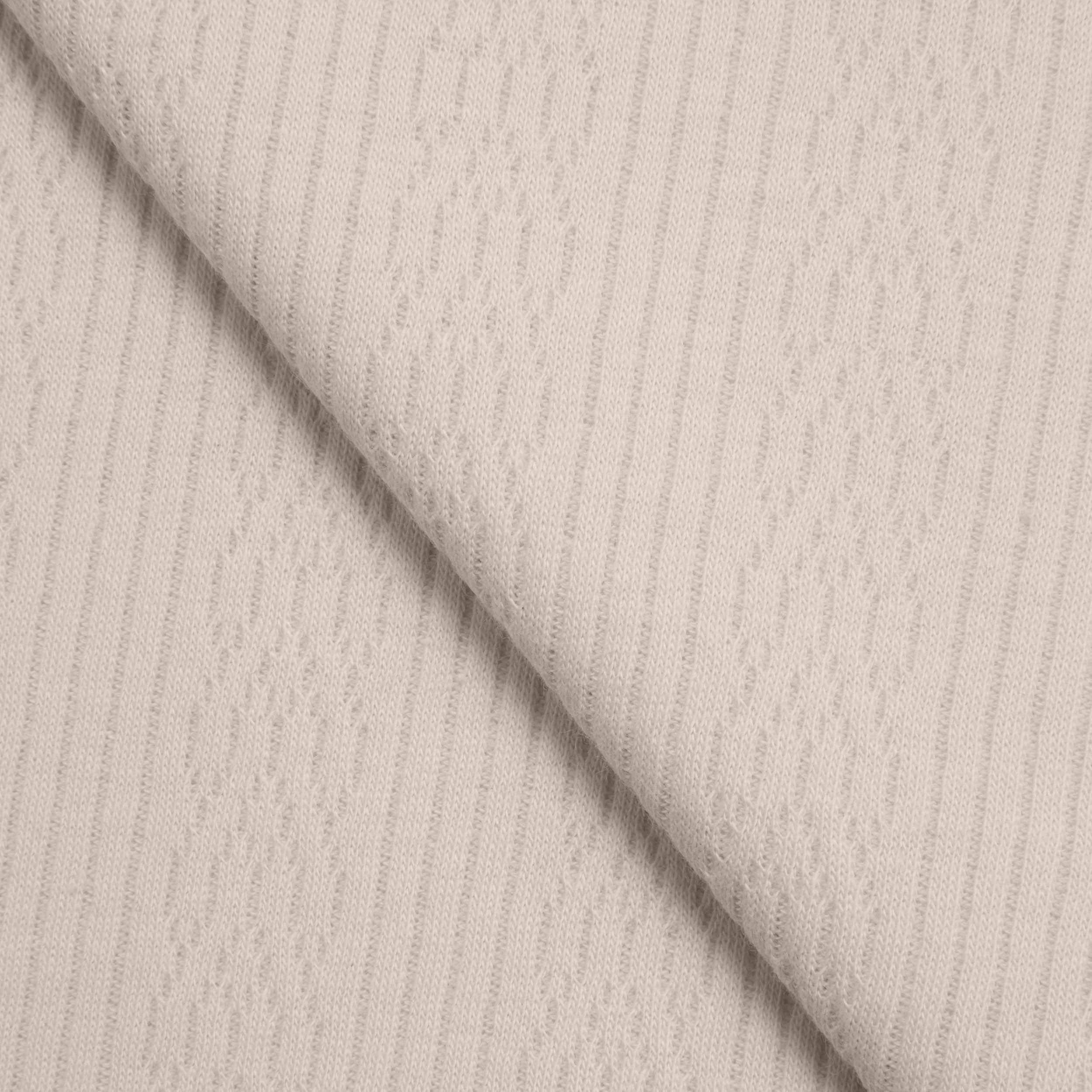 COTTON POINTELLE KNIT FABRIC - CABLE KNIT BEIGE PATTERN - 170 GSM