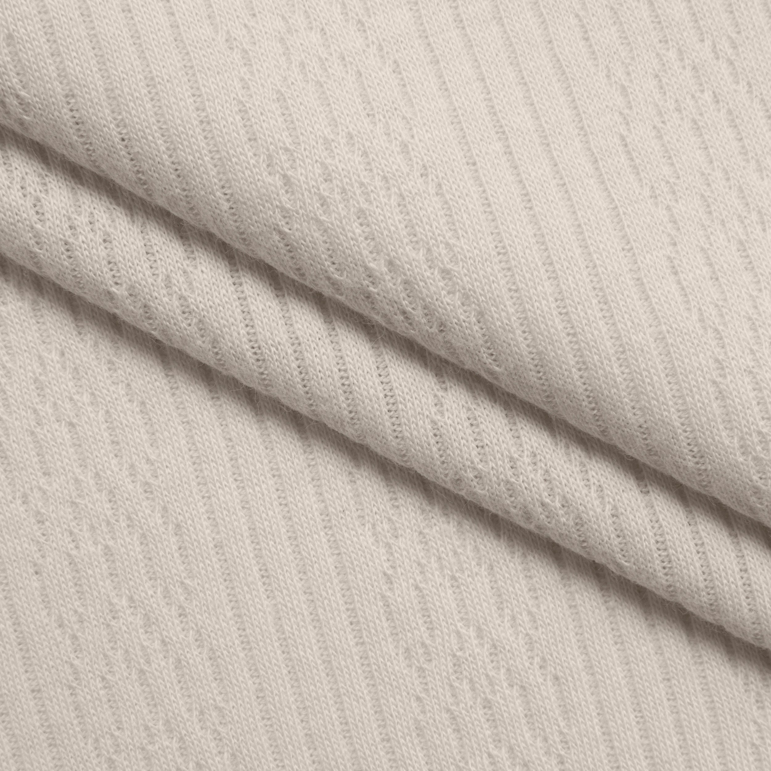 COTTON POINTELLE KNIT FABRIC - CABLE KNIT BEIGE PATTERN - 170 GSM