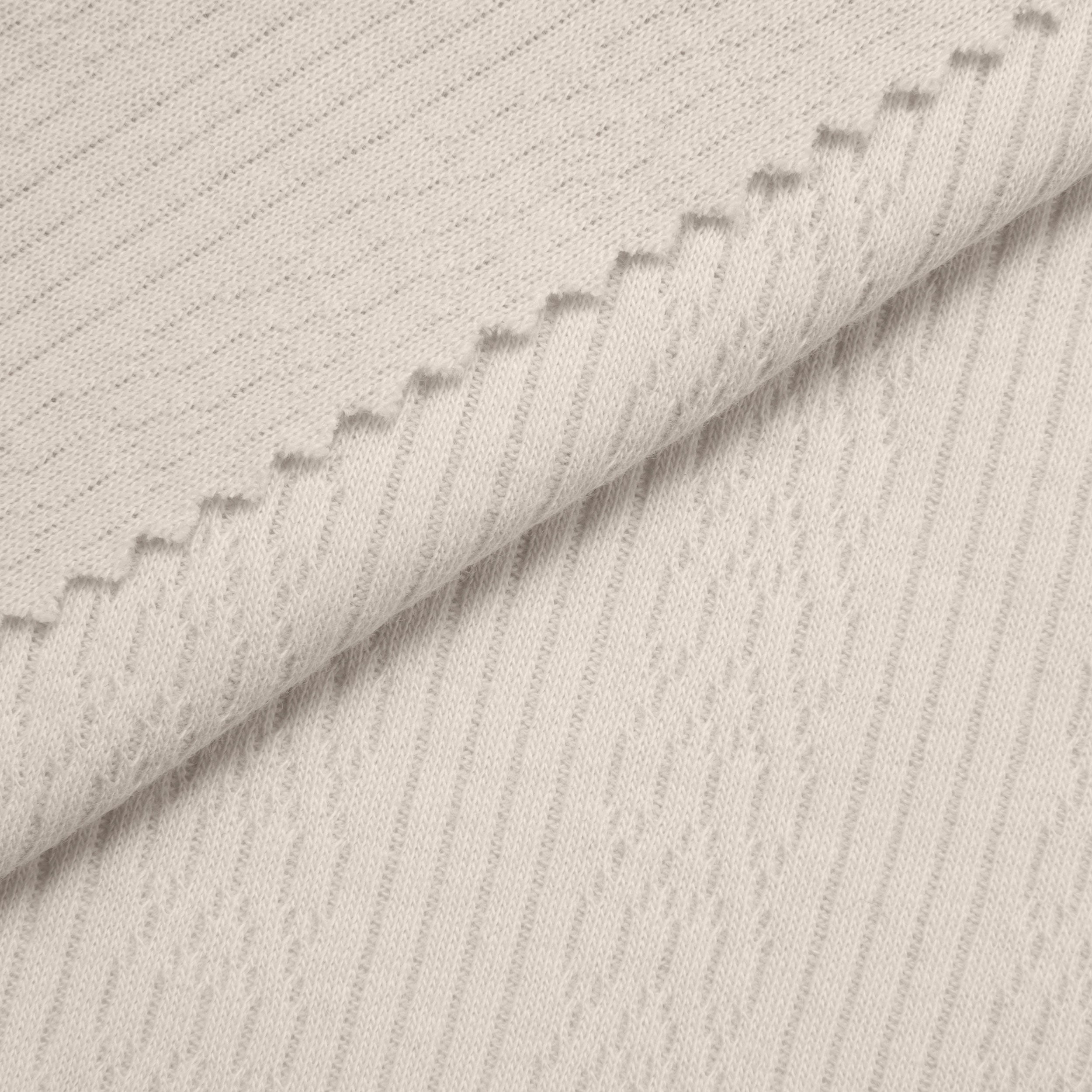COTTON POINTELLE KNIT FABRIC - CABLE KNIT BEIGE PATTERN - 170 GSM