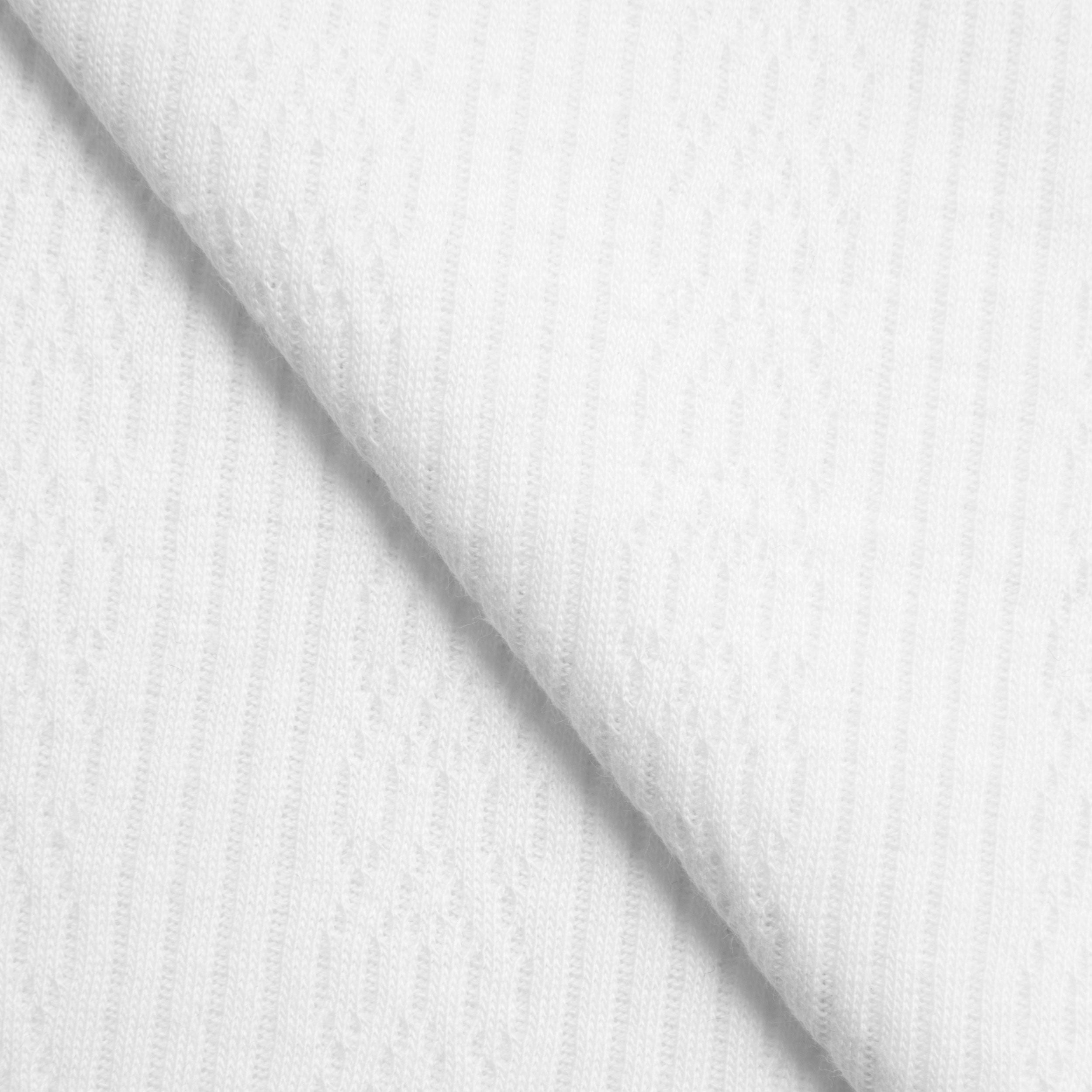 COTTON POINTELLE KNIT FABRIC - CABLE KNIT ECRU PATTERN - 170 GSM