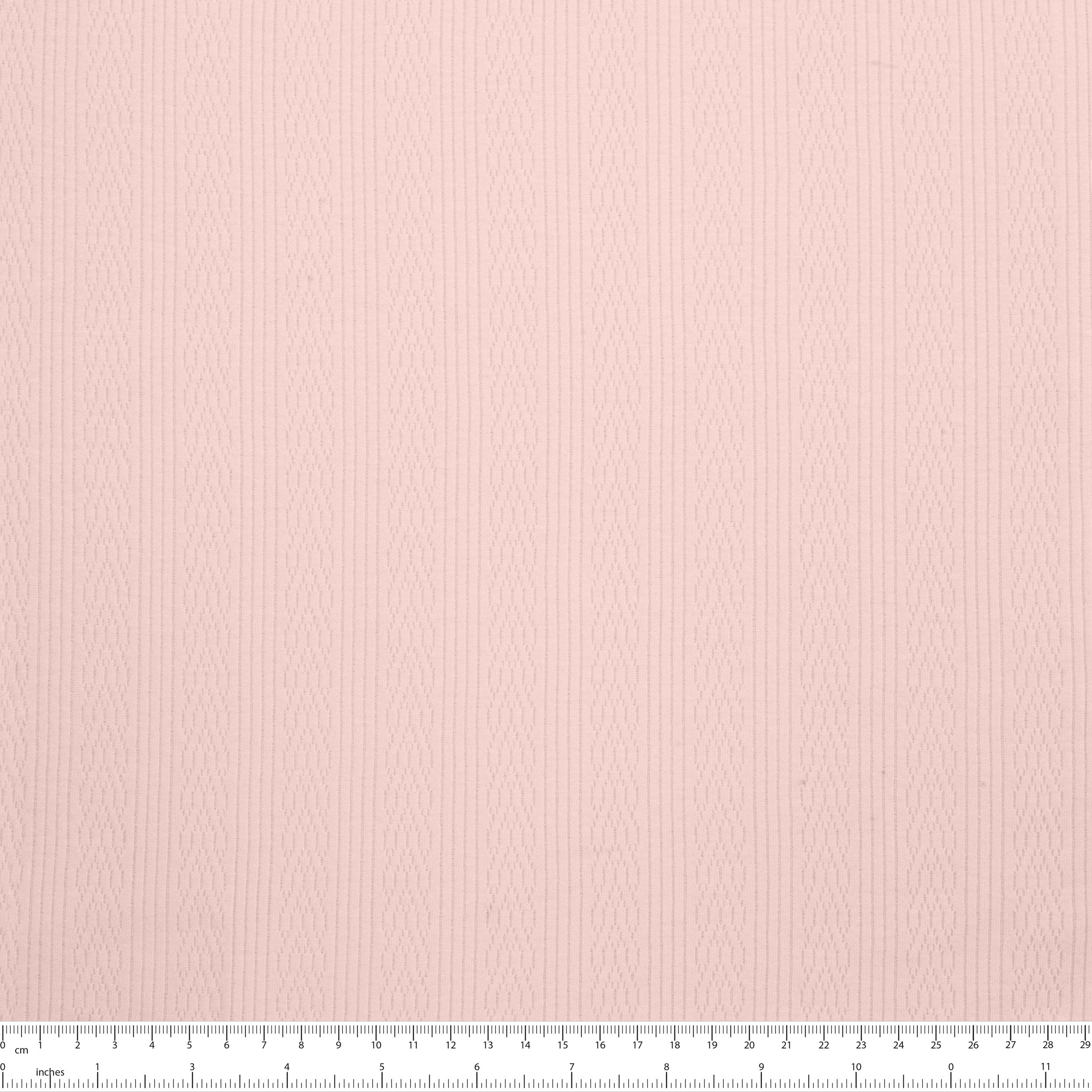 COTTON POINTELLE KNIT FABRIC - LIGHT PINK - 170 GSM