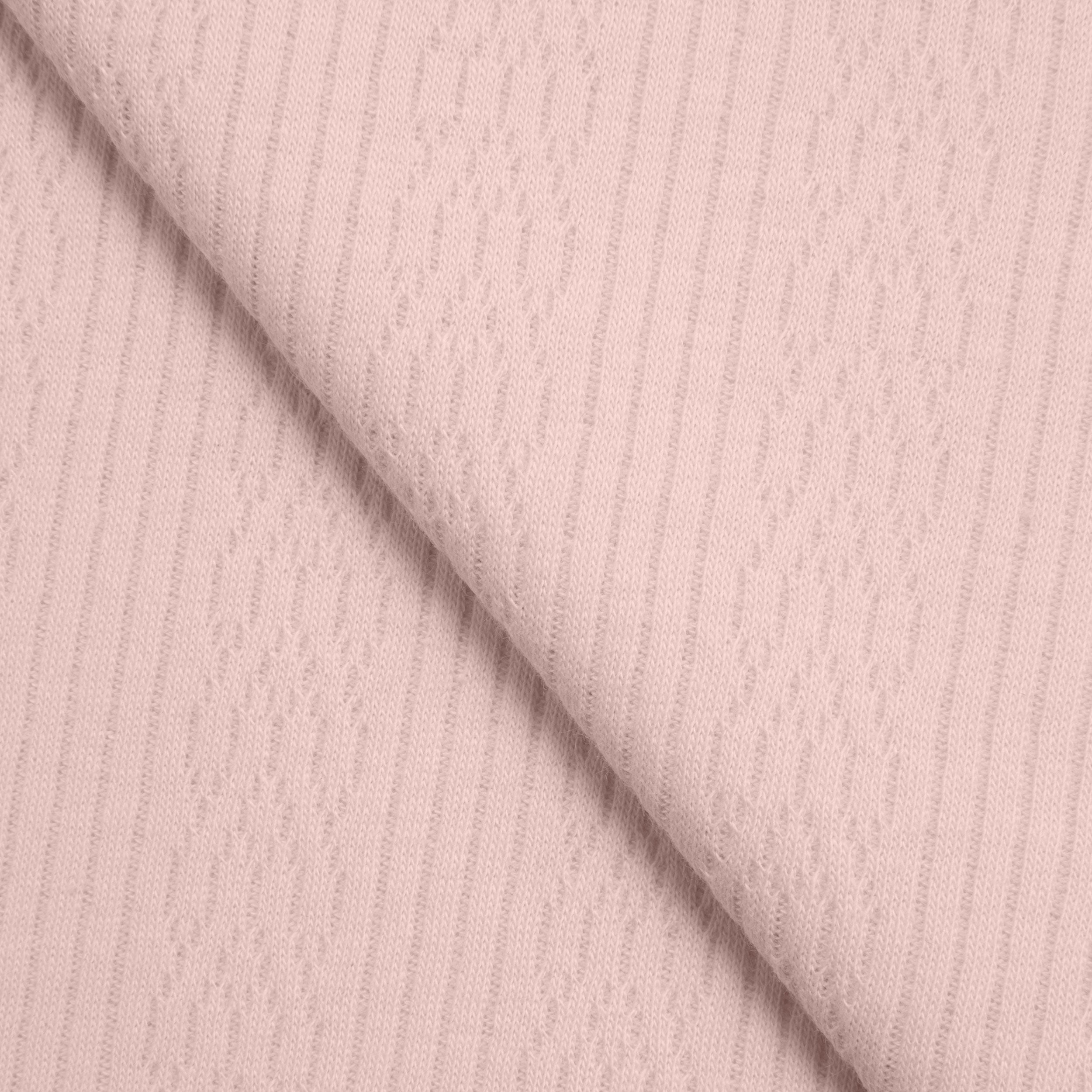 COTTON POINTELLE KNIT FABRIC - LIGHT PINK - 170 GSM