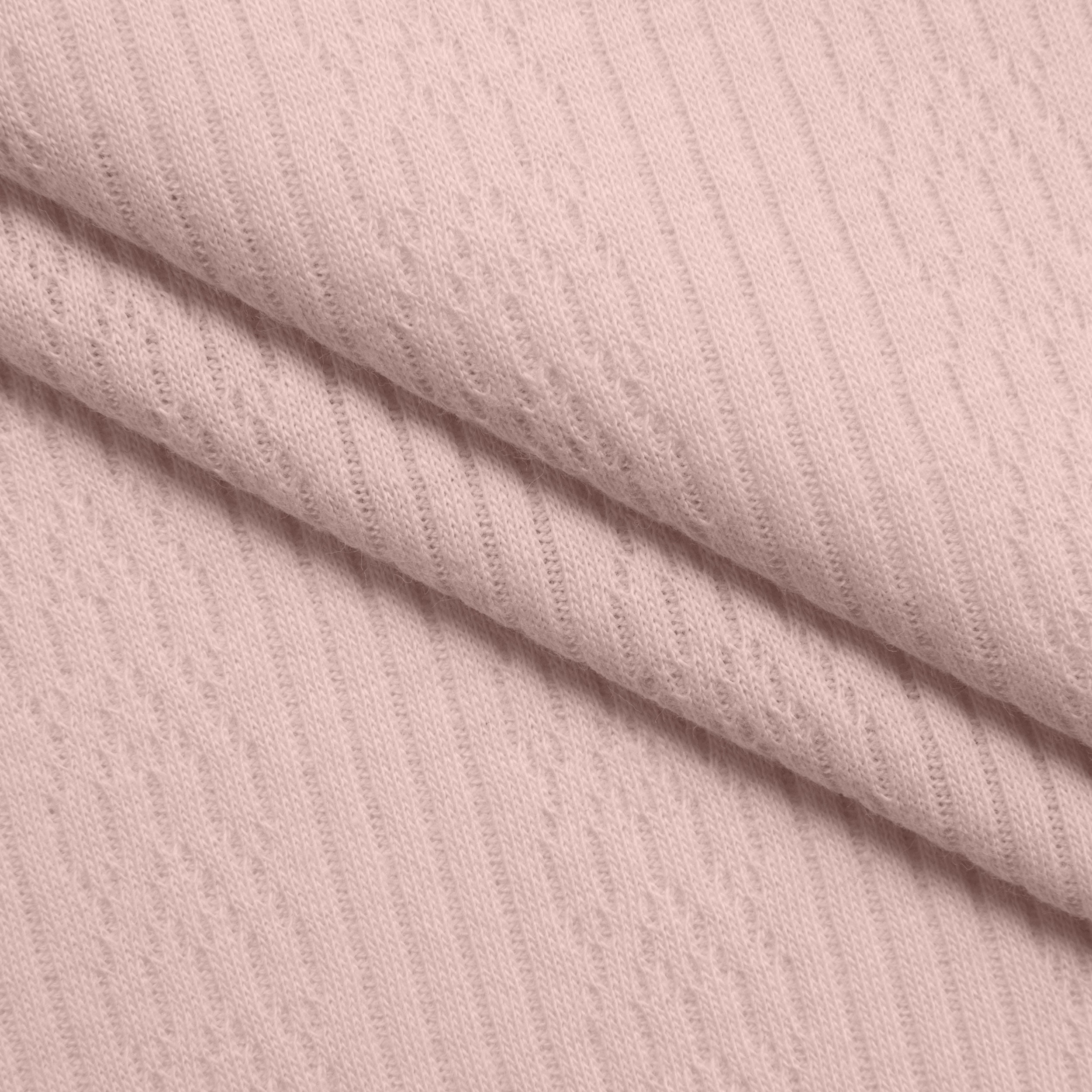COTTON POINTELLE KNIT FABRIC - LIGHT PINK - 170 GSM