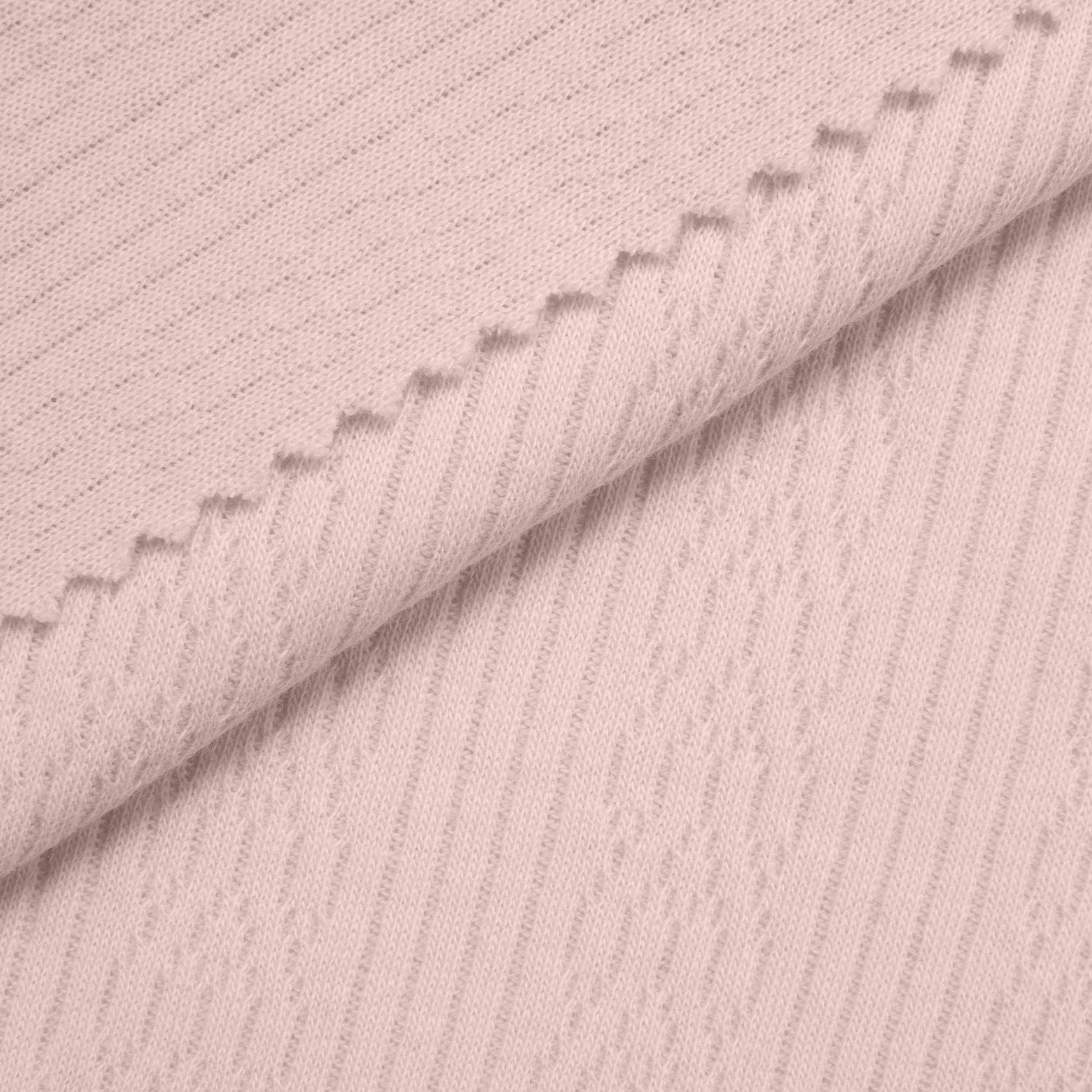 COTTON POINTELLE KNIT FABRIC - LIGHT PINK - 170 GSM