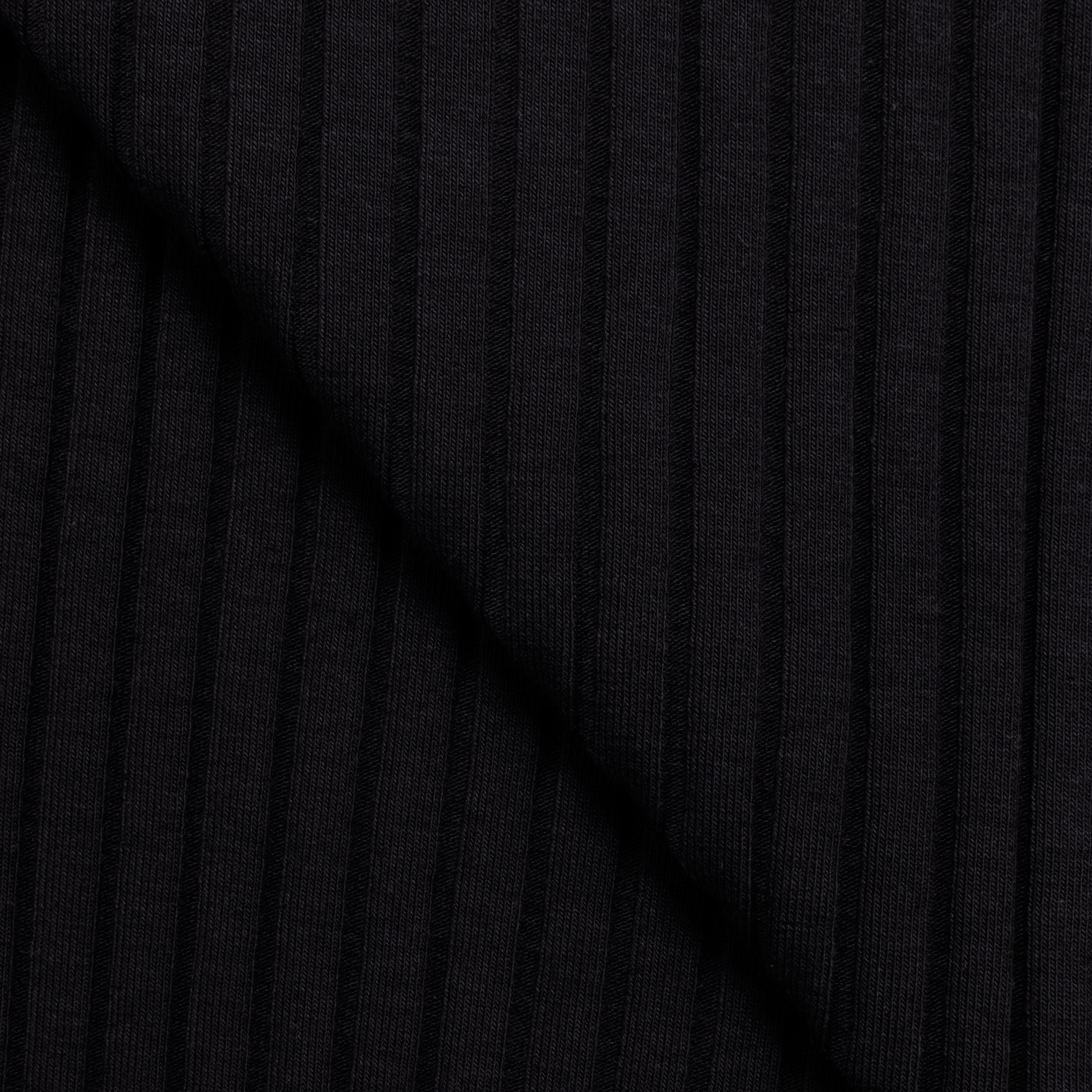 COTTON RIB KNIT FABRIC - BLACK - 240 GSM