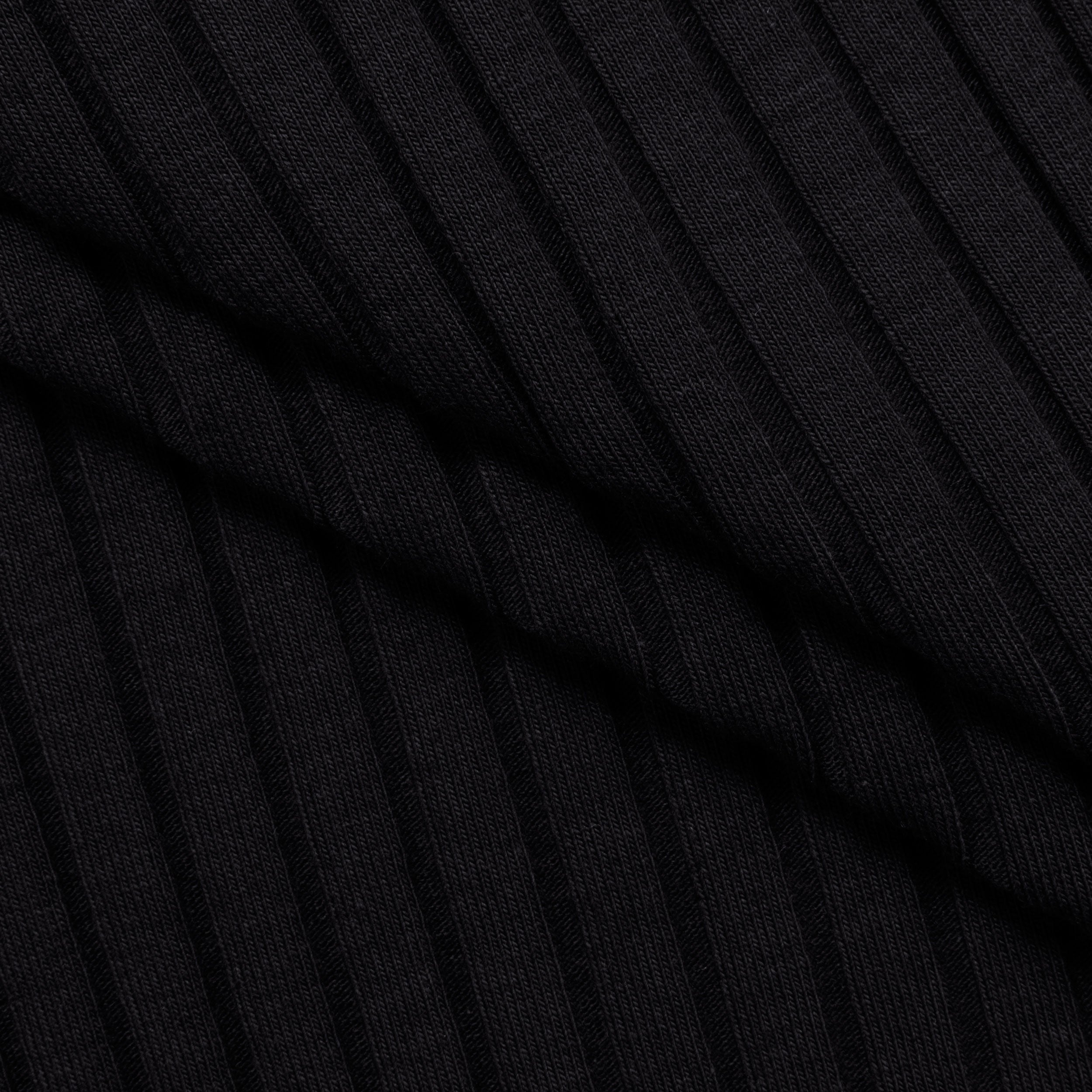 COTTON RIB KNIT FABRIC - BLACK - 240 GSM