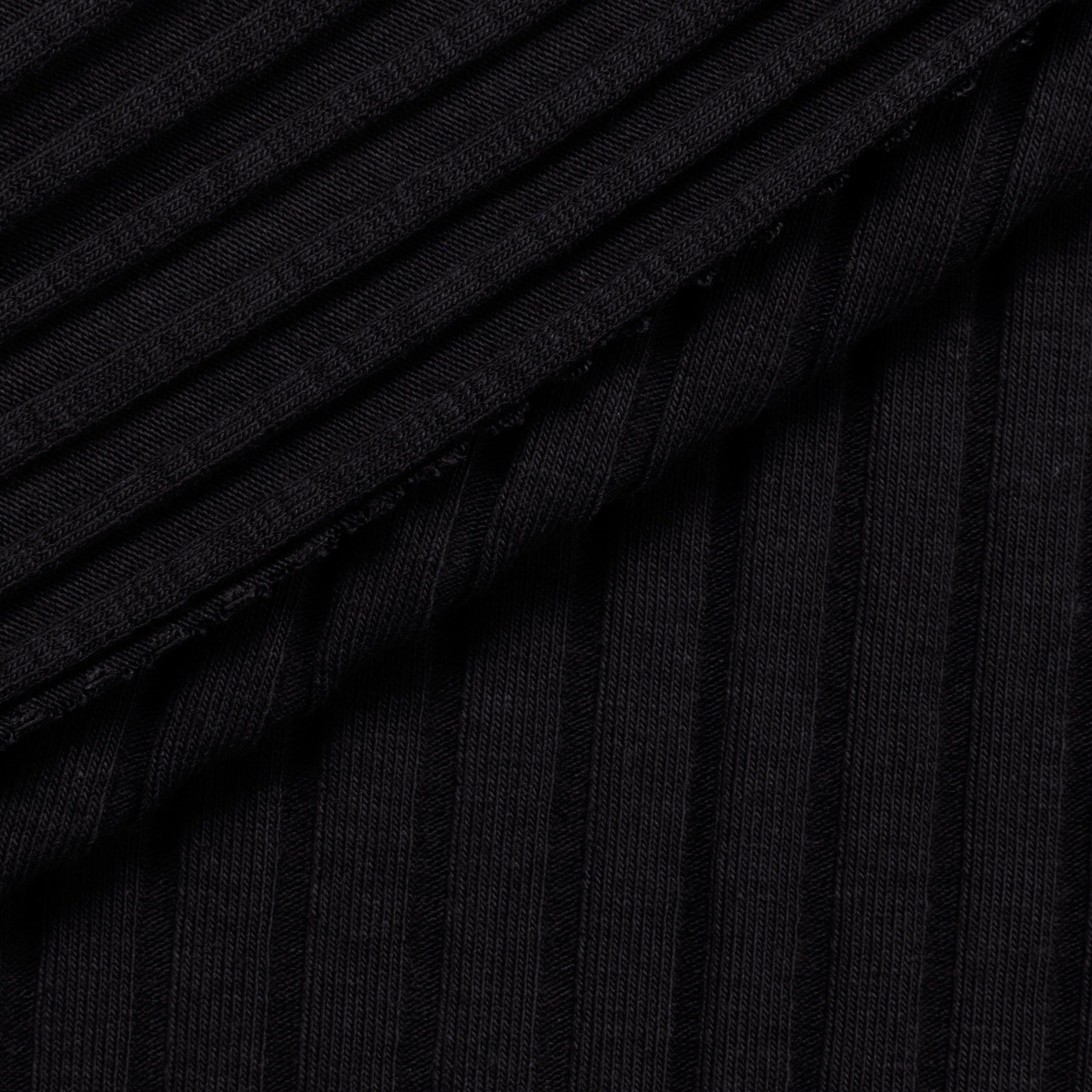 COTTON RIB KNIT FABRIC - BLACK - 240 GSM
