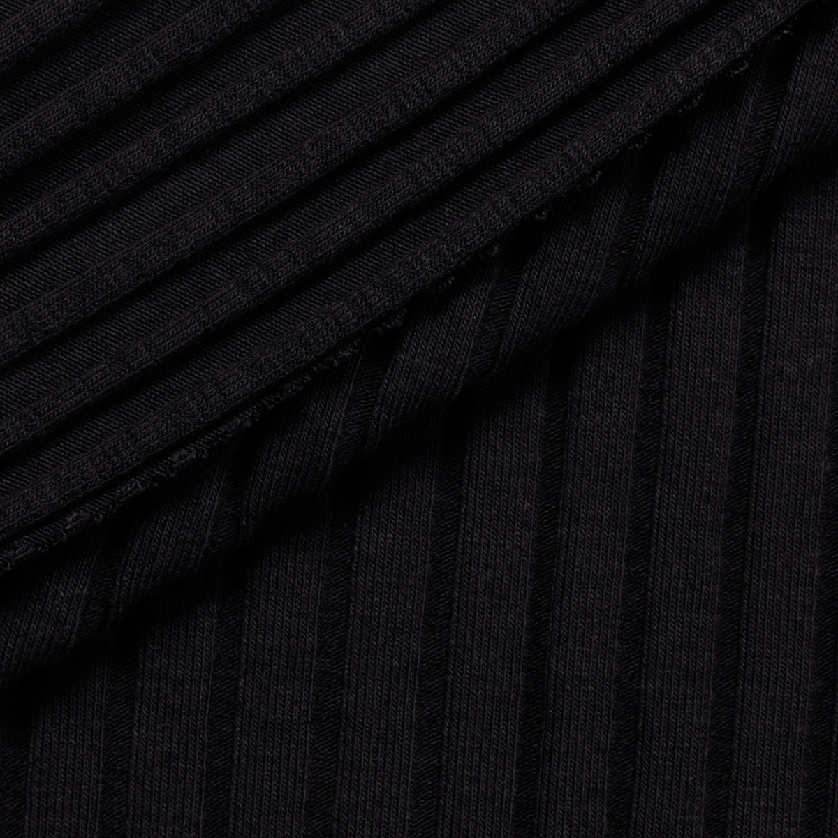 COTTON RIB KNIT FABRIC - BLACK - 240 GSM