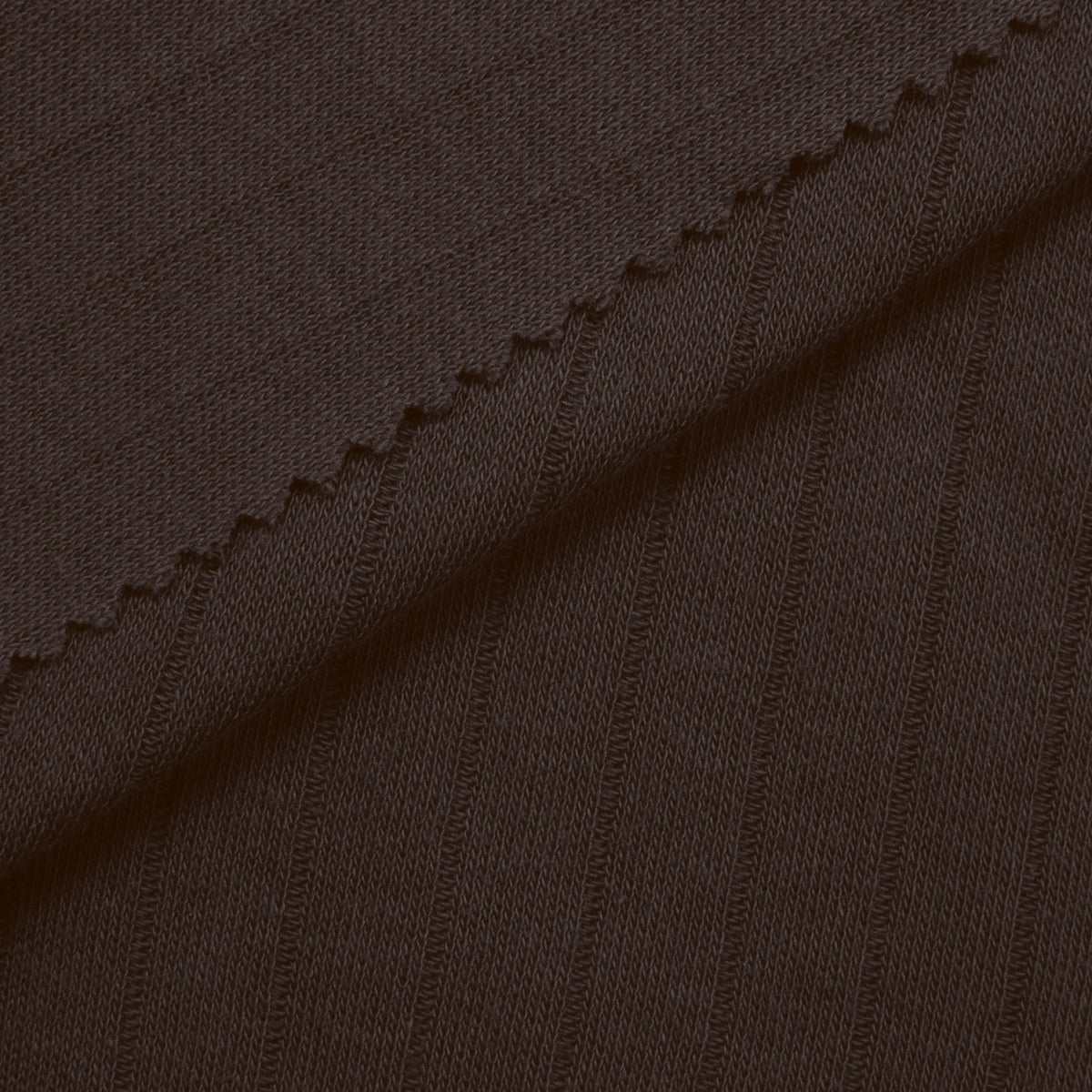 COTTON RIB KNIT FABRIC - CHOCOLATE - 190 GSM