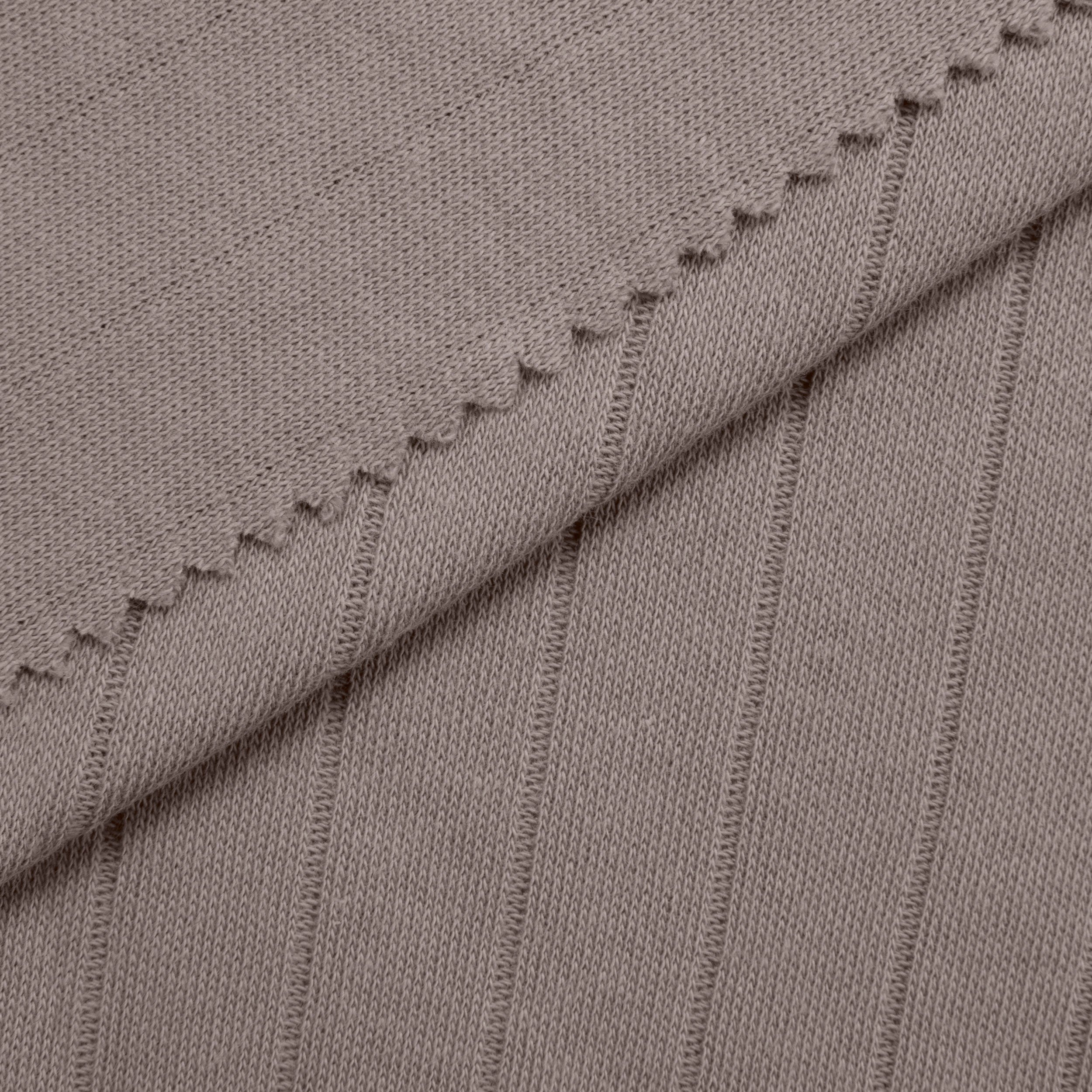 COTTON RIB KNIT FABRIC WITH ELASTANE - ALPACA - 190 GSM