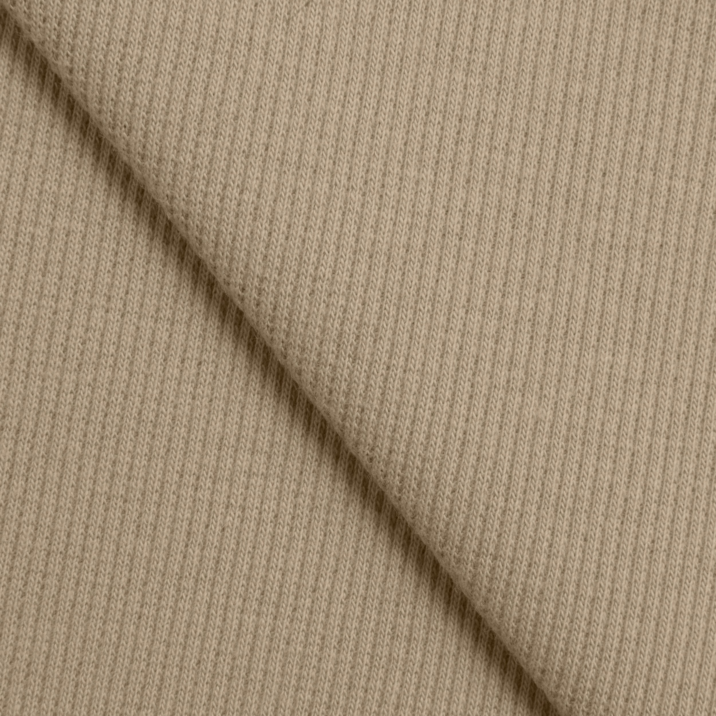 COTTON RIB KNIT FABRIC WITH ELASTANE - LATTE - 220 GSM