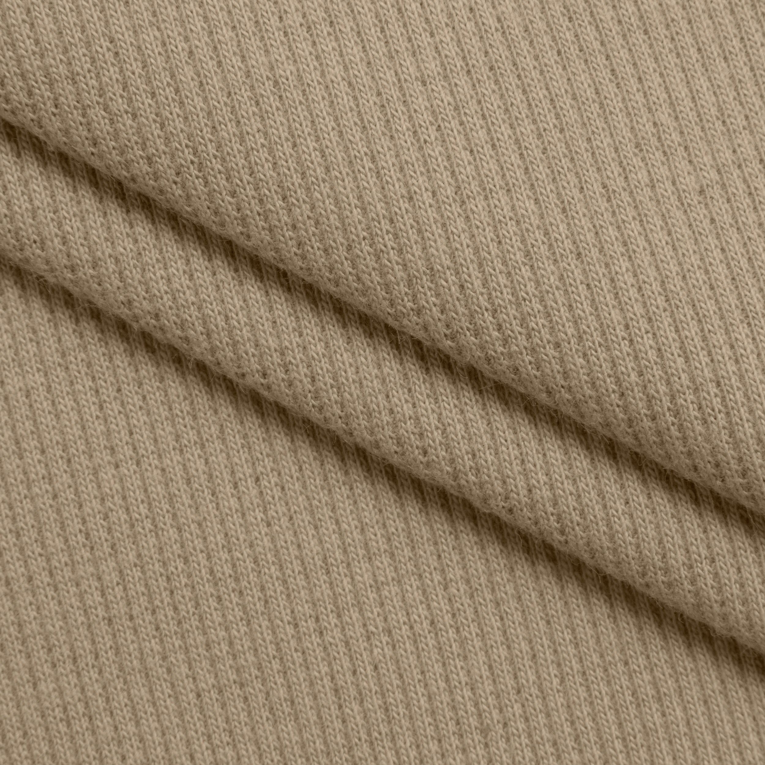 COTTON RIB KNIT FABRIC WITH ELASTANE - LATTE - 220 GSM