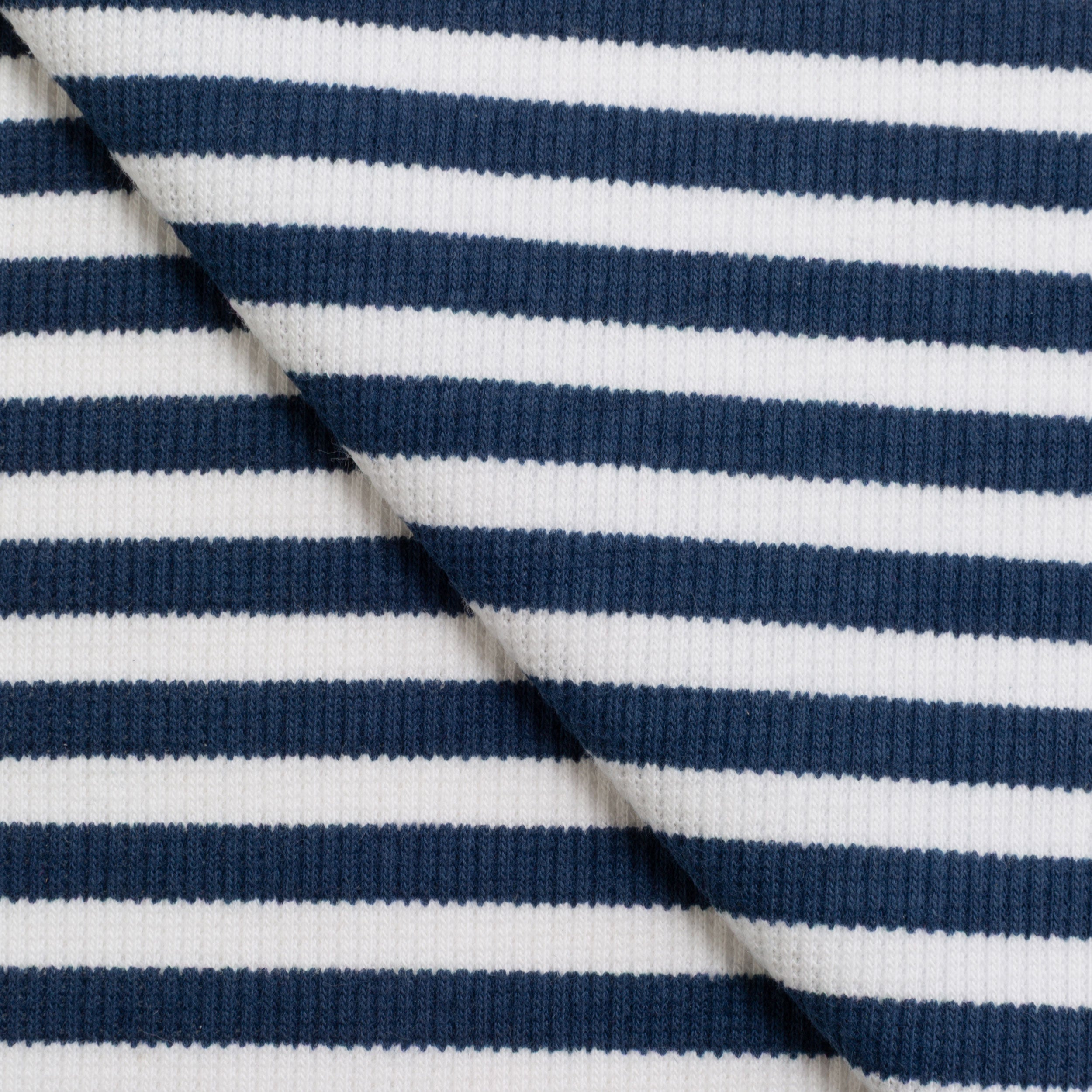 COTTON RIB KNIT FABRIC WITH ELASTANE - KNIT STRIPES VARIANT B - 240 GSM