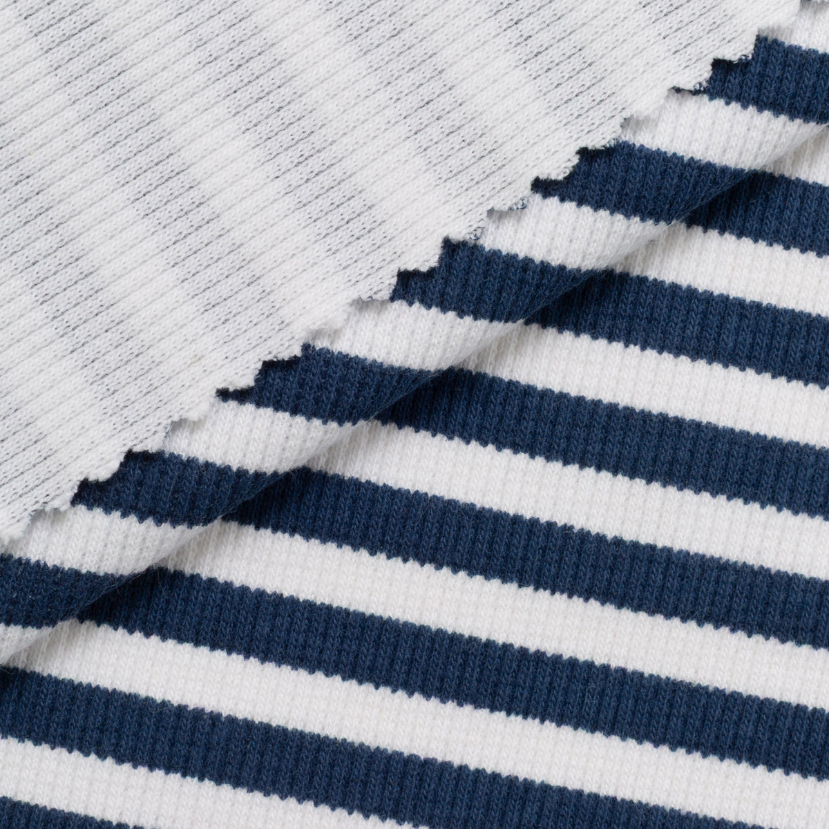COTTON RIB KNIT FABRIC WITH ELASTANE - KNIT STRIPES VARIANT B - 240 GSM