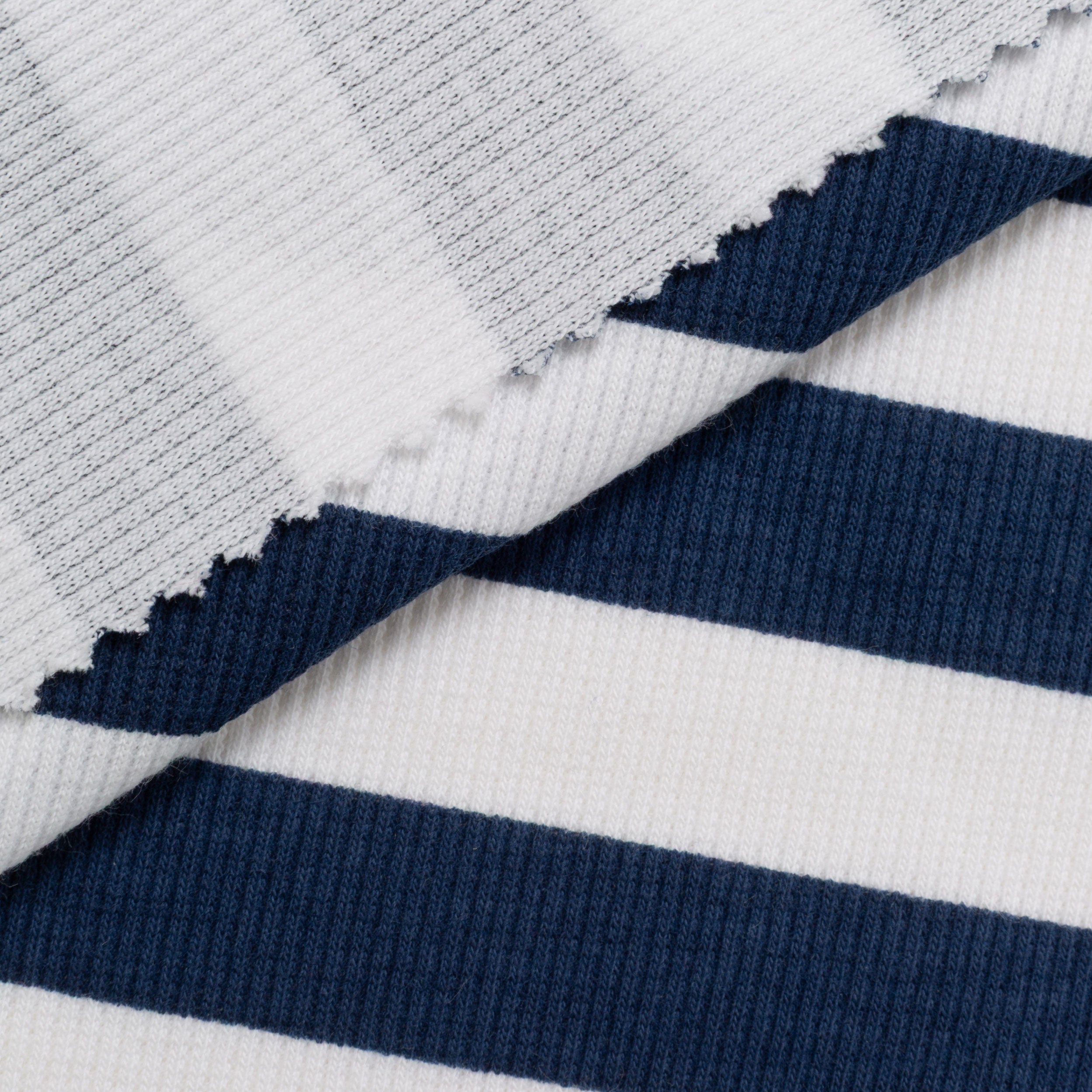 COTTON RIB KNIT FABRIC WITH ELASTANE - STRIPES VARIANT B - 240 GSM