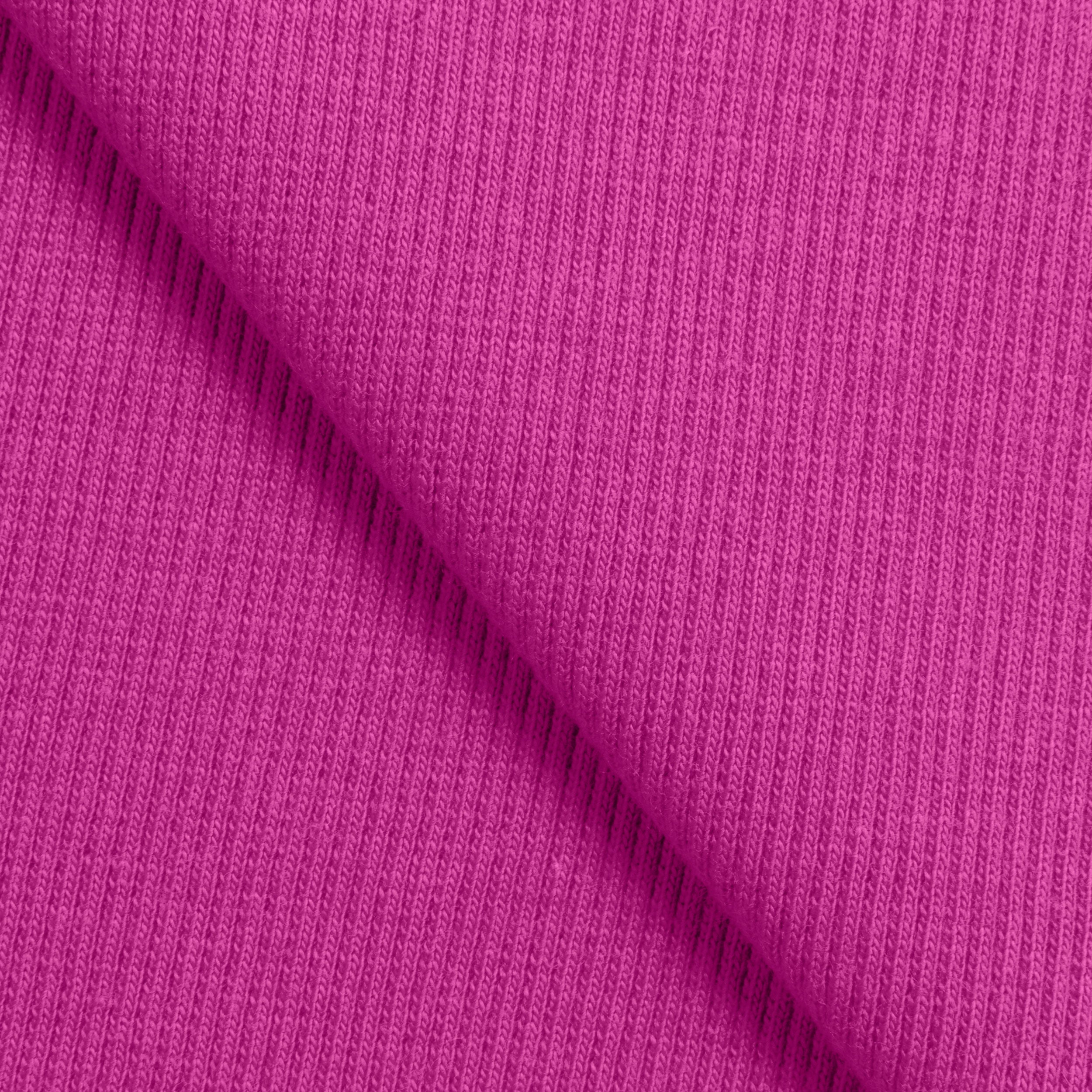COTTON RIB KNIT FABRIC WITH ELASTANE - AMARANTH PINK - 280 GSM
