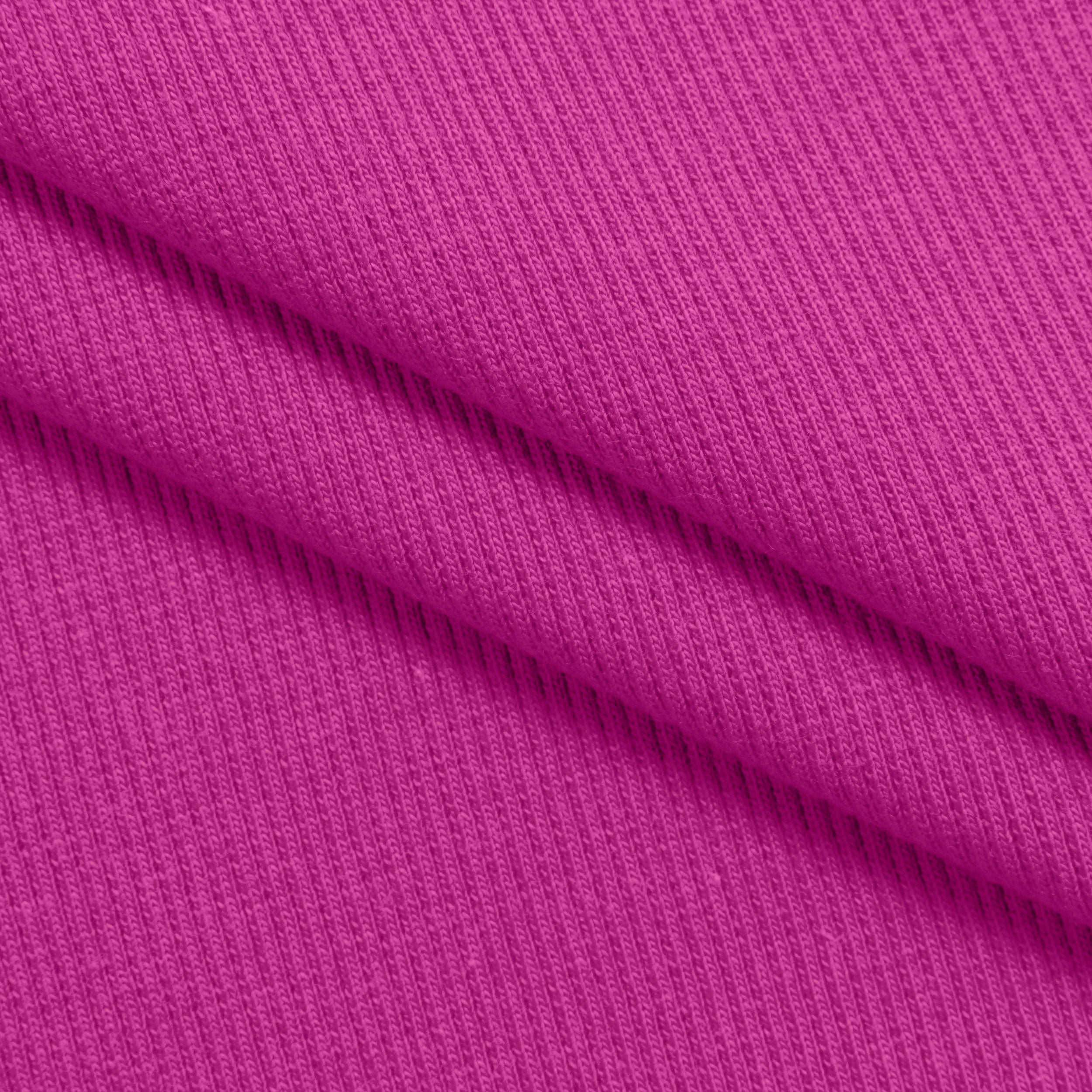COTTON RIB KNIT FABRIC WITH ELASTANE - AMARANTH PINK - 280 GSM