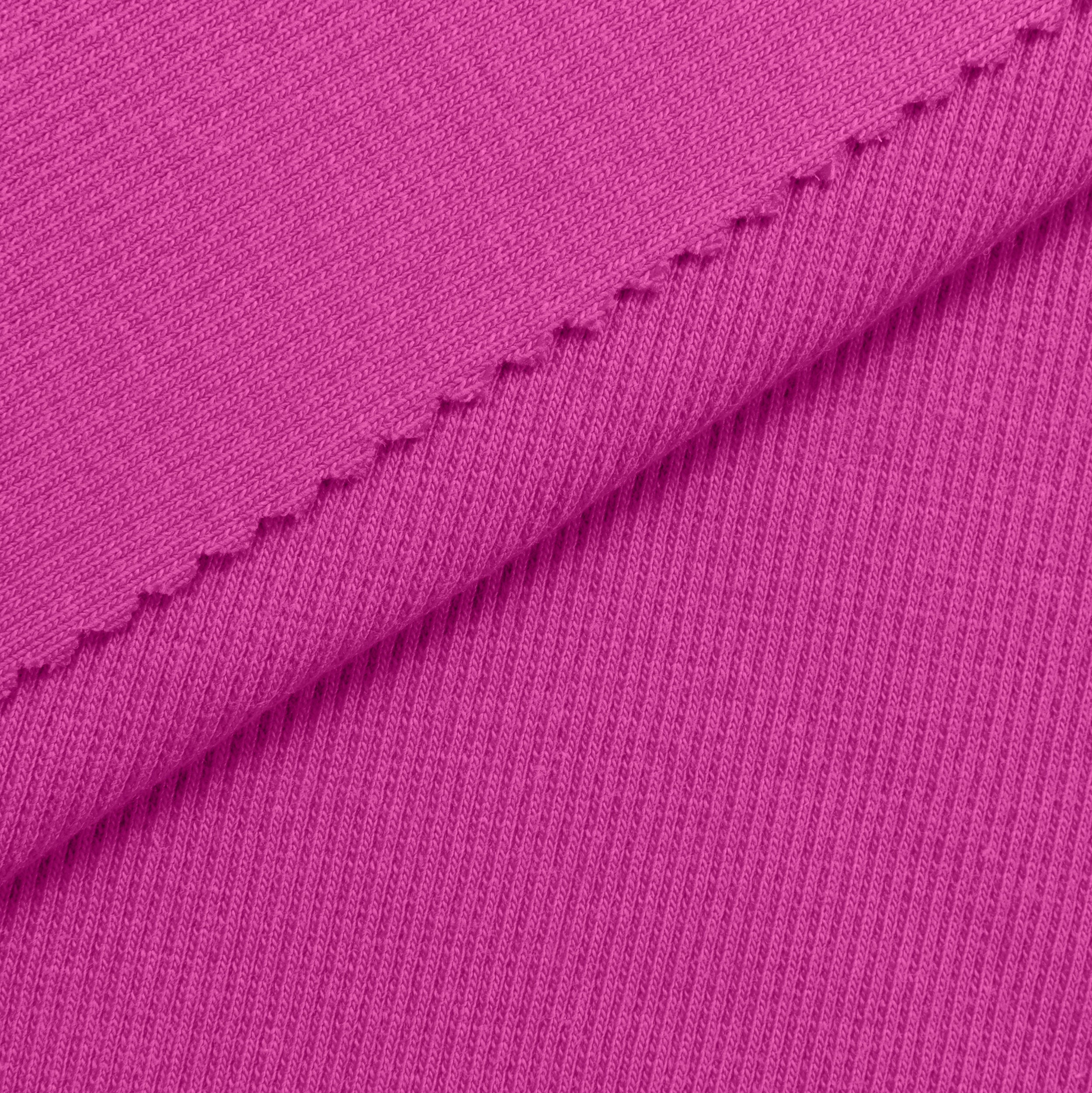 COTTON RIB KNIT FABRIC WITH ELASTANE - AMARANTH PINK - 280 GSM