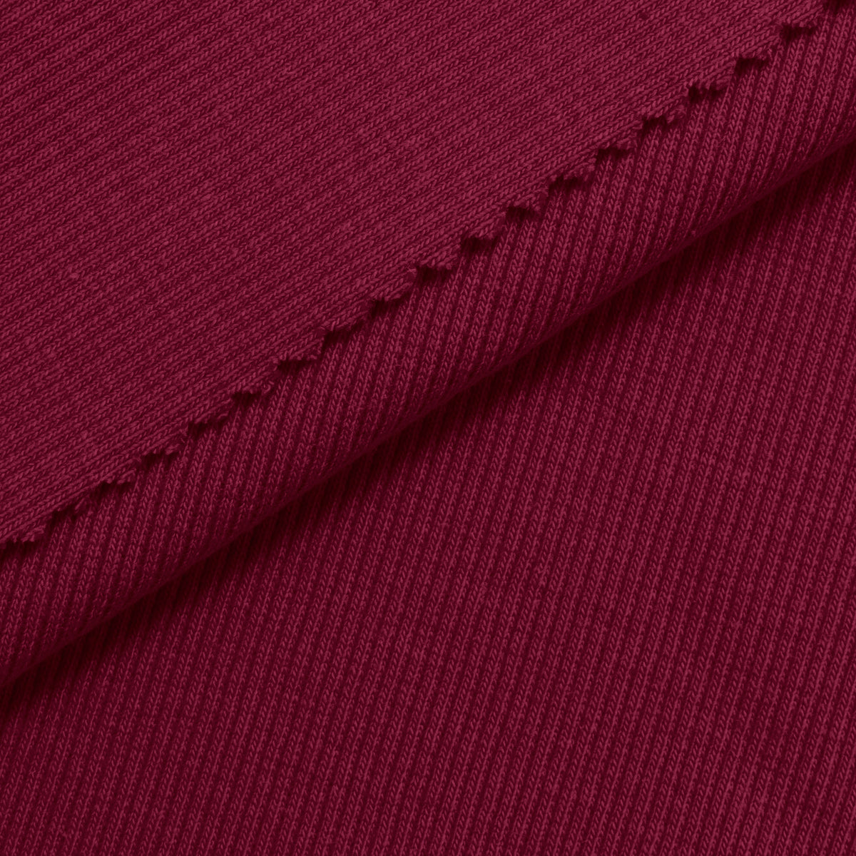 COTTON RIB KNIT FABRIC WITH ELASTANE - BURGUNDY - 280 GSM
