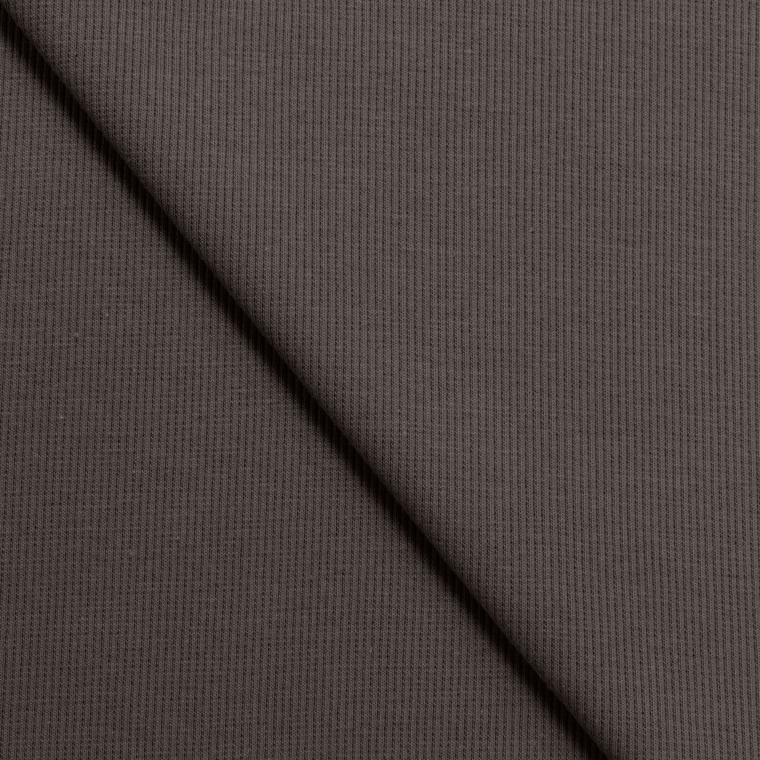 COTTON RIB KNIT FABRIC WITH ELASTANE - BROWN - 280 GSM