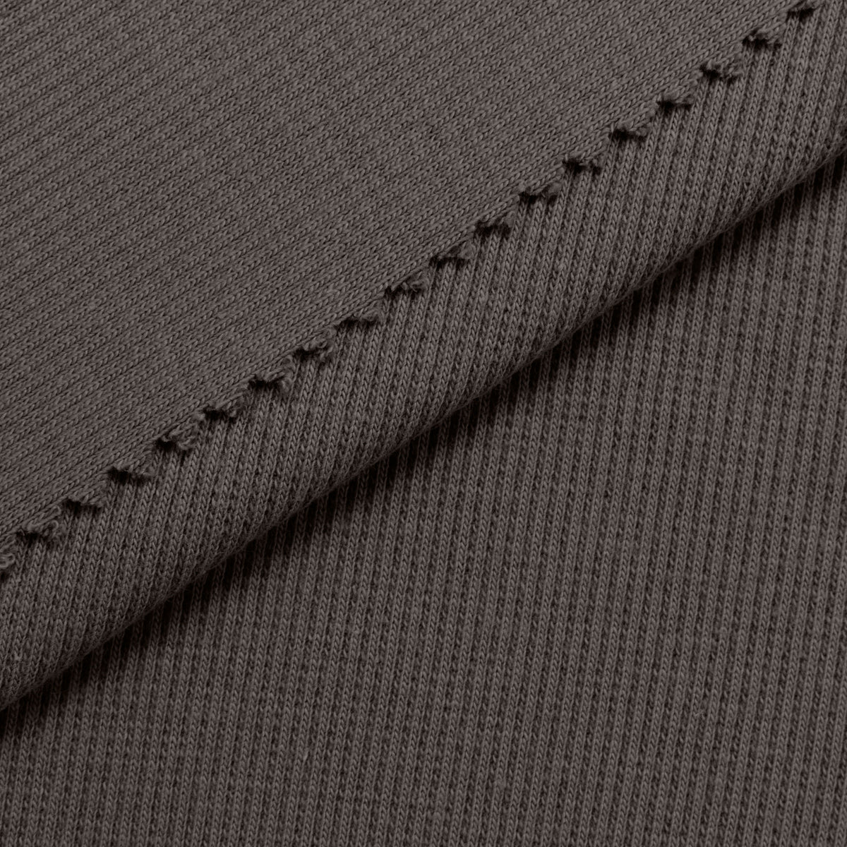 COTTON RIB KNIT FABRIC WITH ELASTANE - BROWN - 280 GSM
