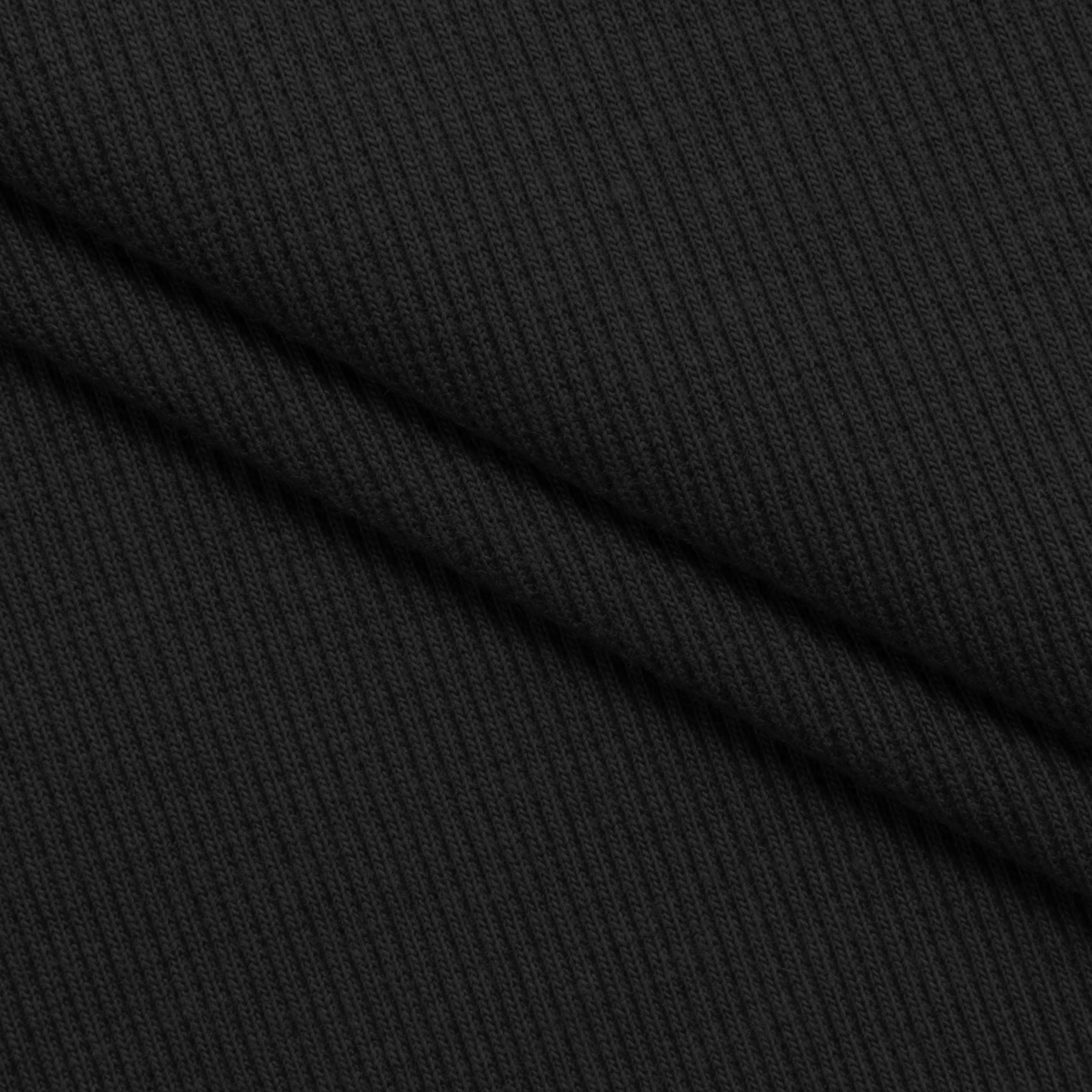 COTTON RIB KNIT FABRIC WITH ELASTANE - BLACK - 280 GSM