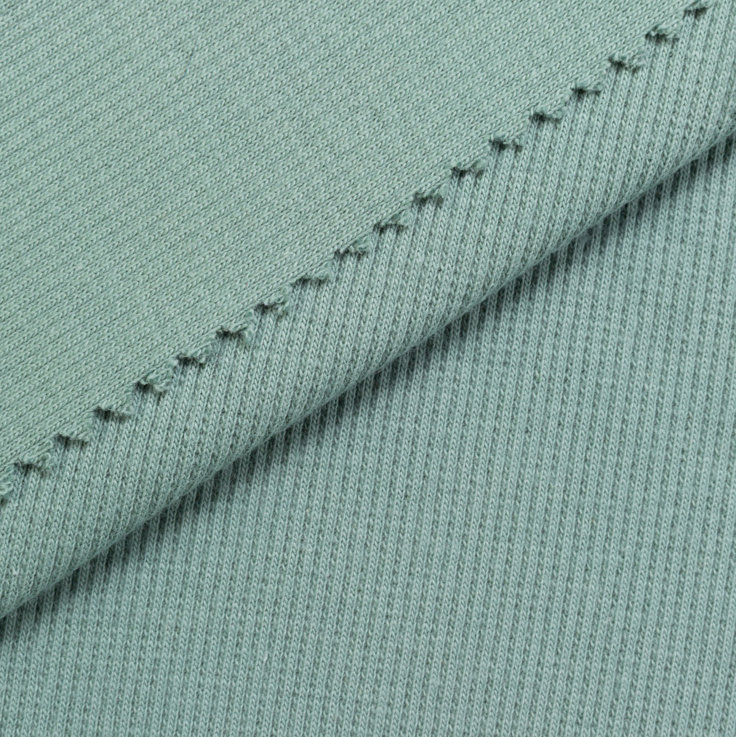 COTTON RIB KNIT FABRIC WITH ELASTANE - CACTUS GREEN - 280 GSM