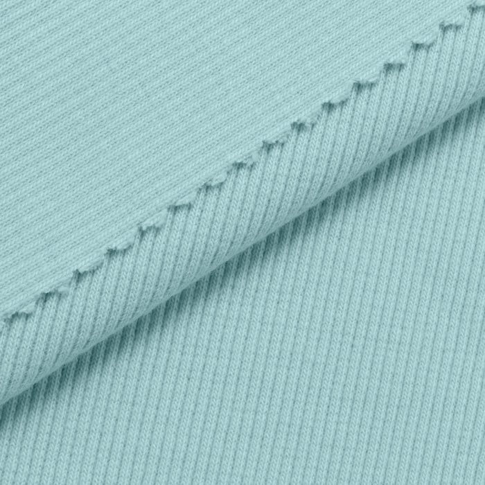 COTTON RIB KNIT FABRIC WITH ELASTANE - LAGOON TURQUOISE - 280 GSM