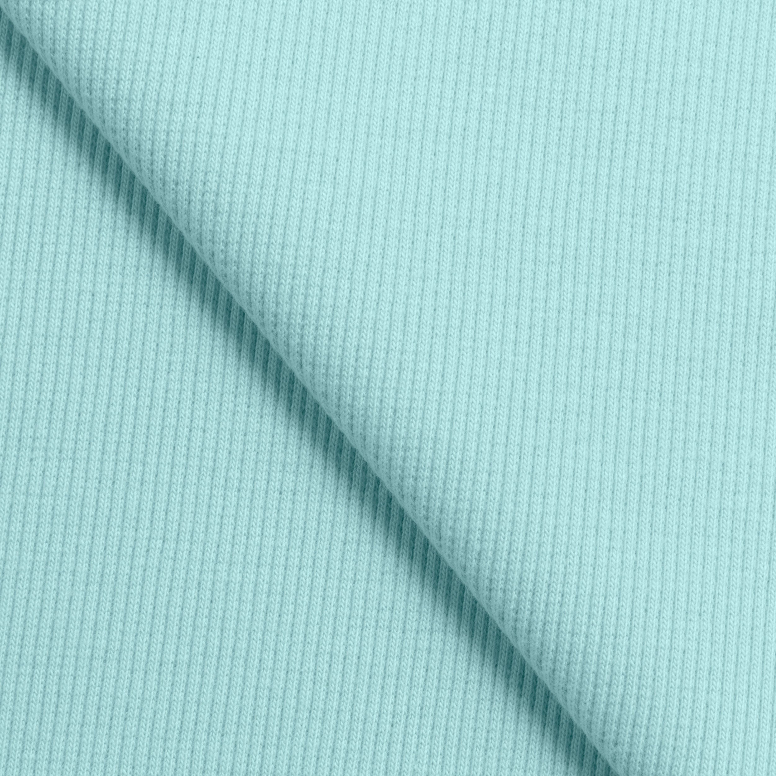 COTTON RIB KNIT FABRIC WITH ELASTANE - AZURE - 280 GSM