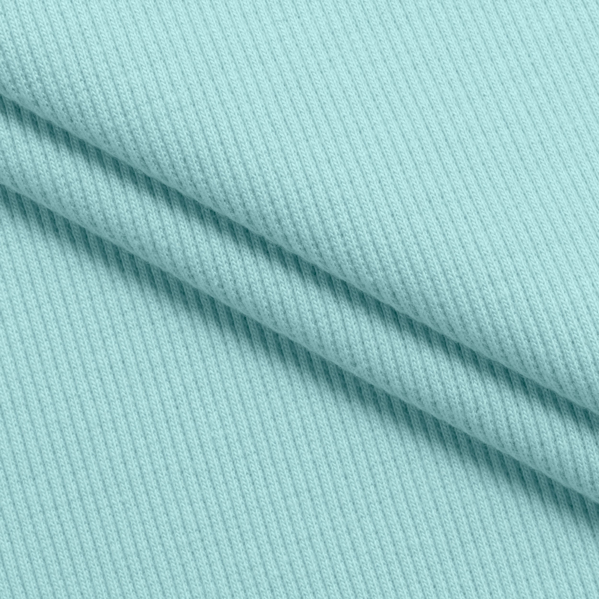 COTTON RIB KNIT FABRIC WITH ELASTANE - AZURE - 280 GSM