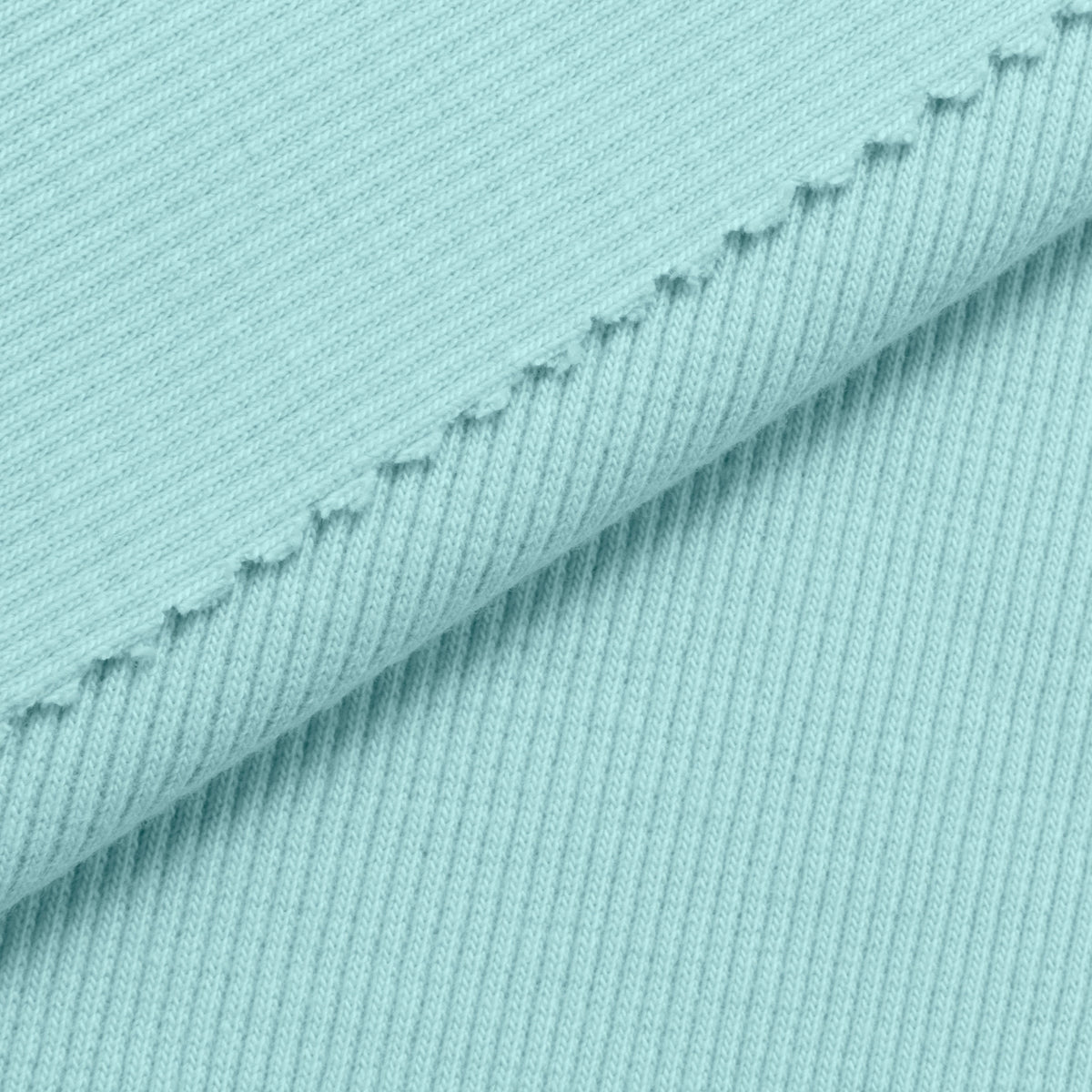 COTTON RIB KNIT FABRIC WITH ELASTANE - AZURE - 280 GSM