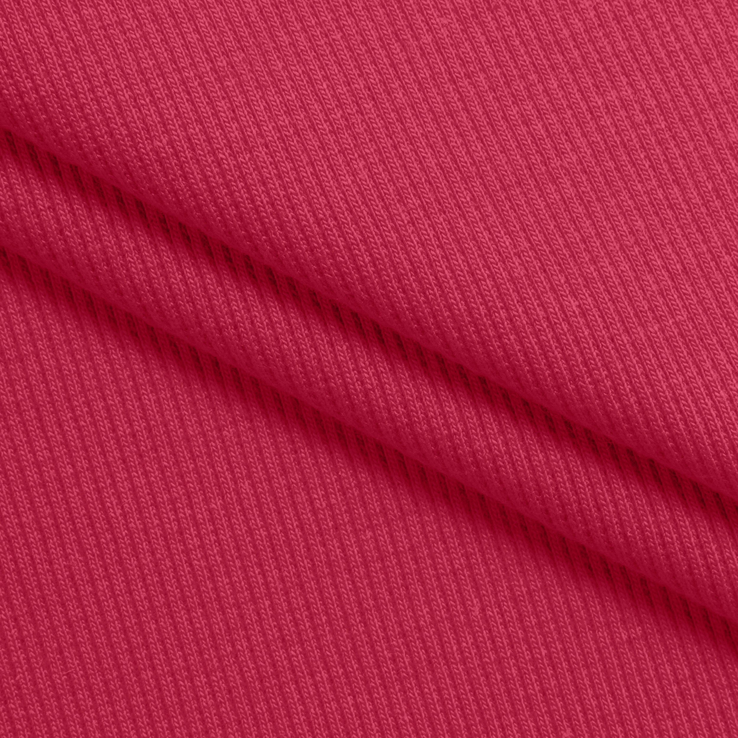 COTTON RIB KNIT FABRIC WITH ELASTANE - RASPBERRY PINK - 280 GSM