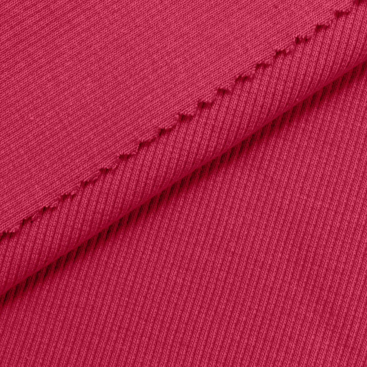 COTTON RIB KNIT FABRIC WITH ELASTANE - RASPBERRY PINK - 280 GSM