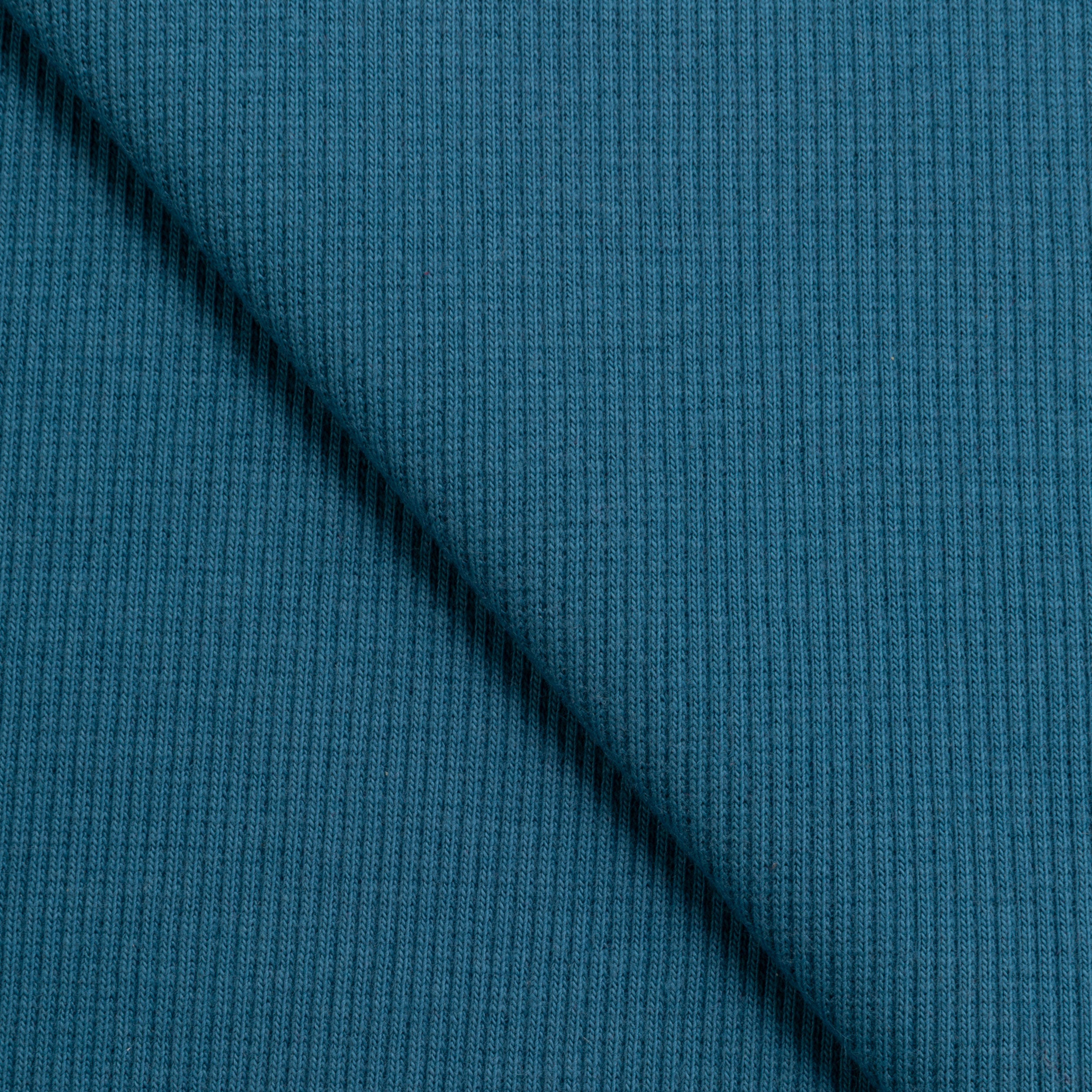 COTTON RIB KNIT FABRIC WITH ELASTANE - TURQUOISE - 280 GSM