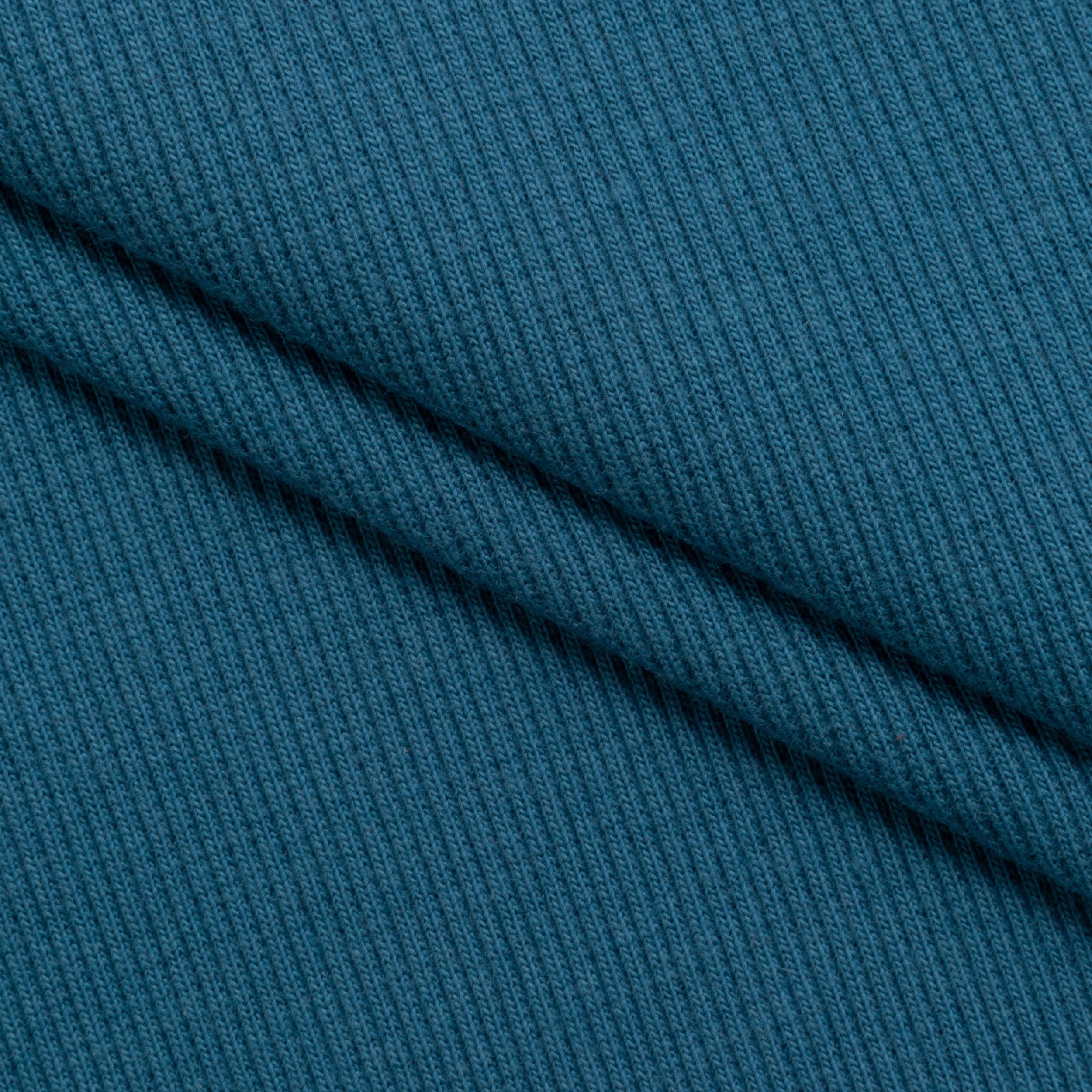 COTTON RIB KNIT FABRIC WITH ELASTANE - TURQUOISE - 280 GSM