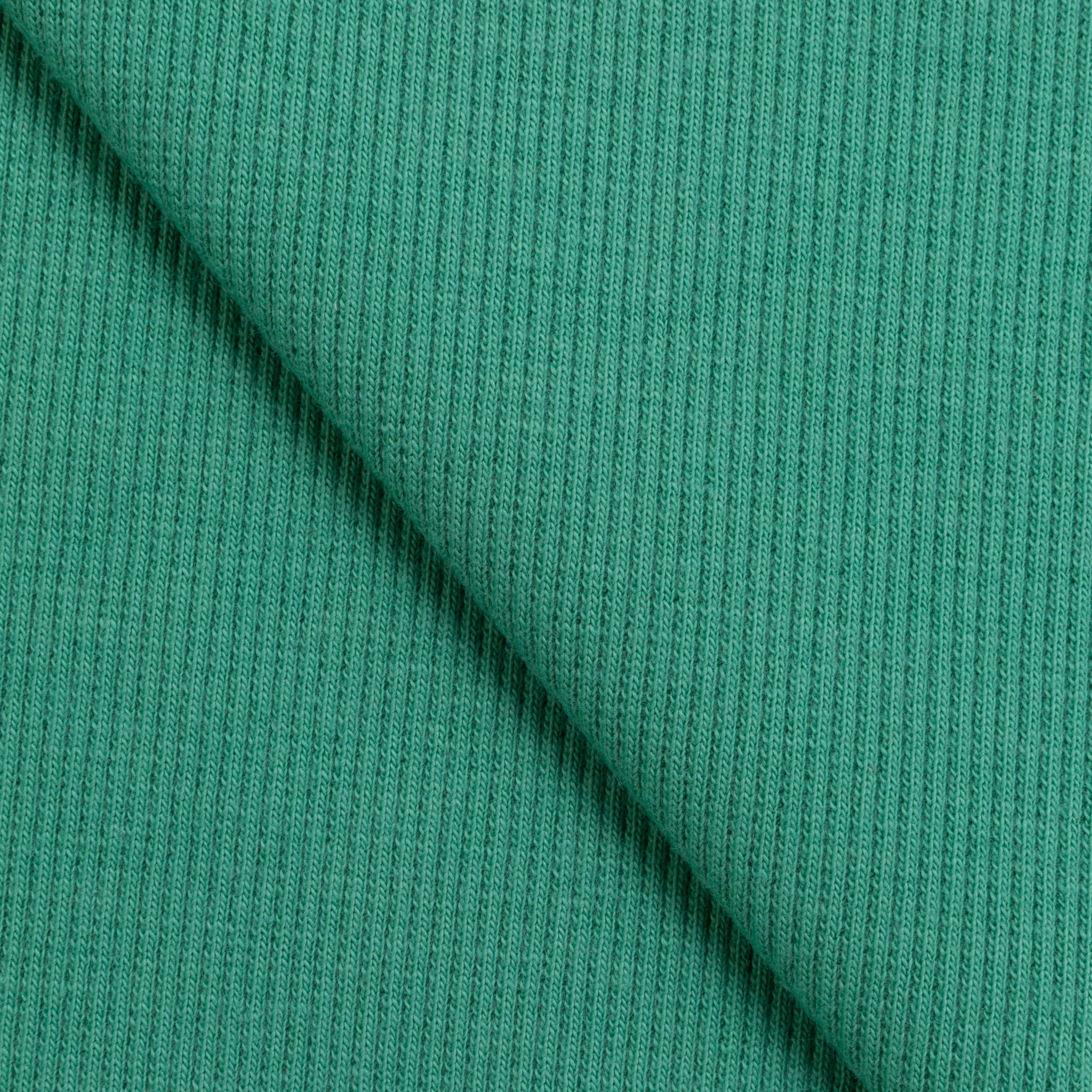 COTTON RIB KNIT FABRIC WITH ELASTANE - GREEN - 280 GSM