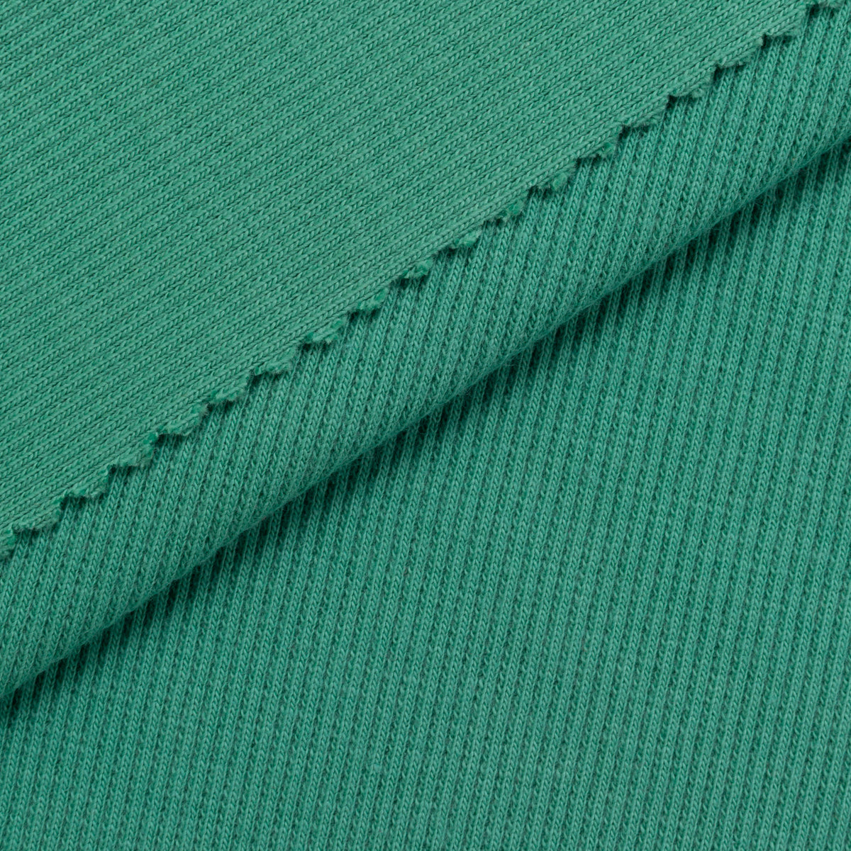 COTTON RIB KNIT FABRIC WITH ELASTANE - GREEN - 280 GSM