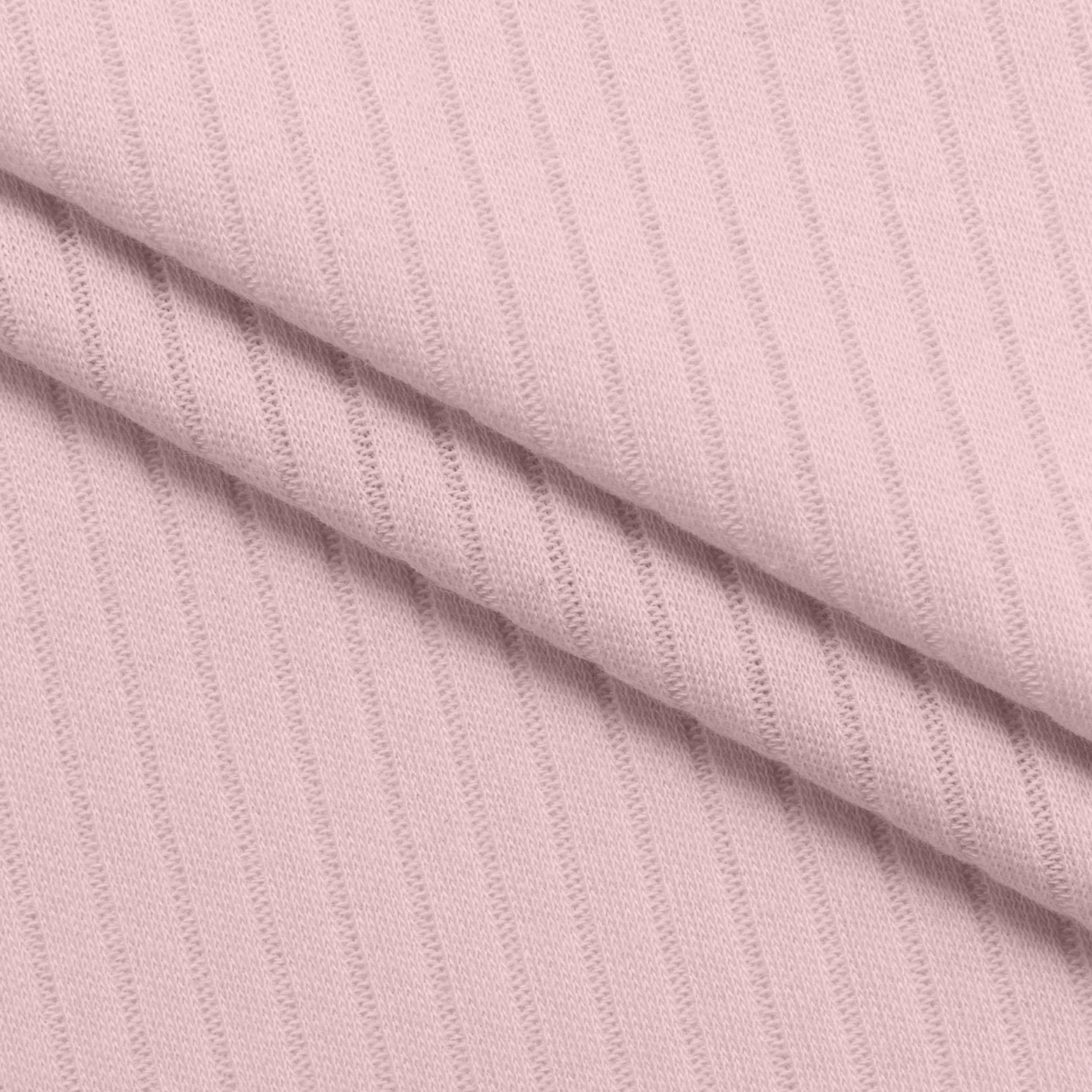 COTTON RIB KNIT FABRIC - LIGHT PINK - 170 GSM