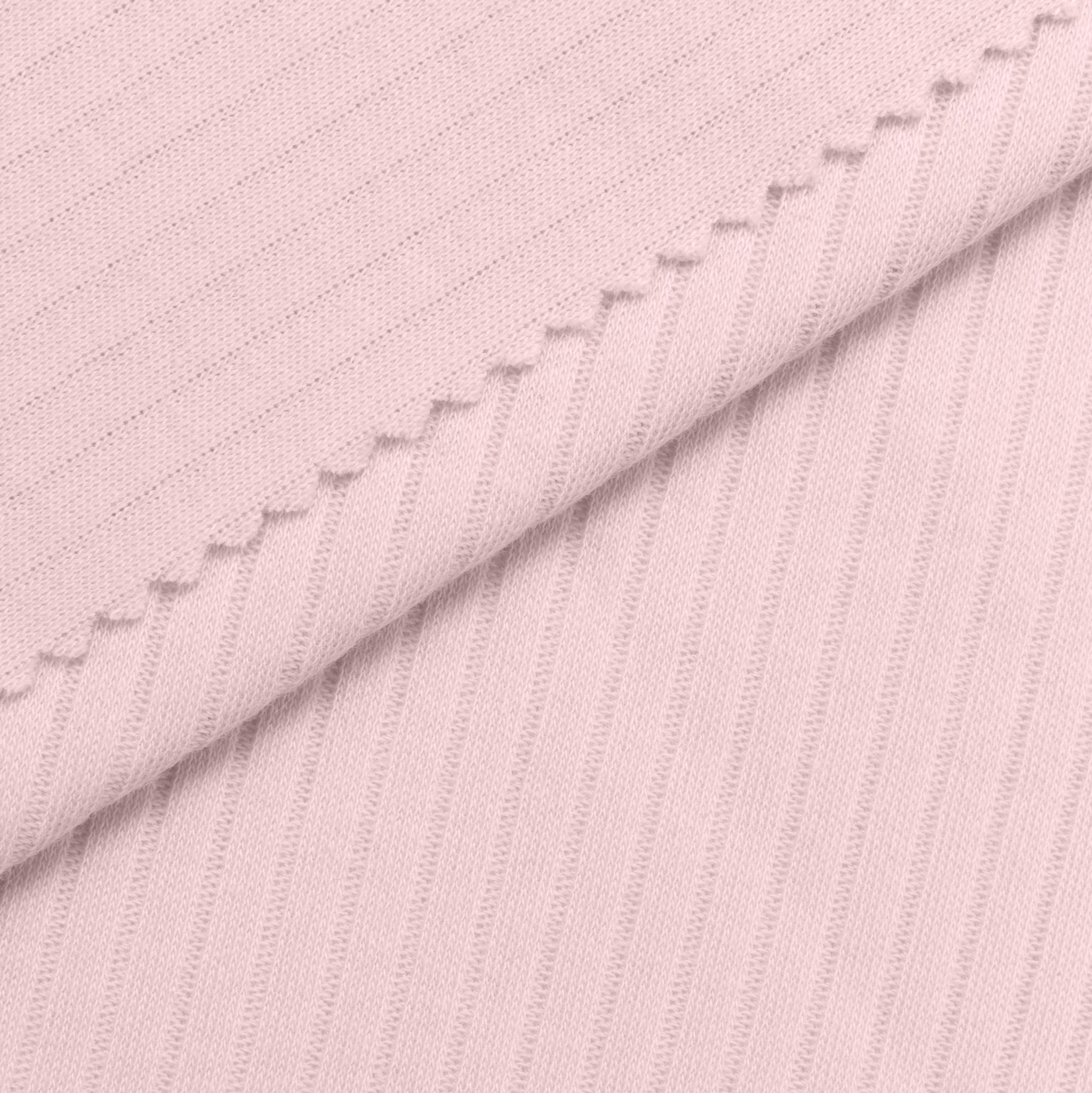 COTTON RIB KNIT FABRIC - LIGHT PINK - 170 GSM