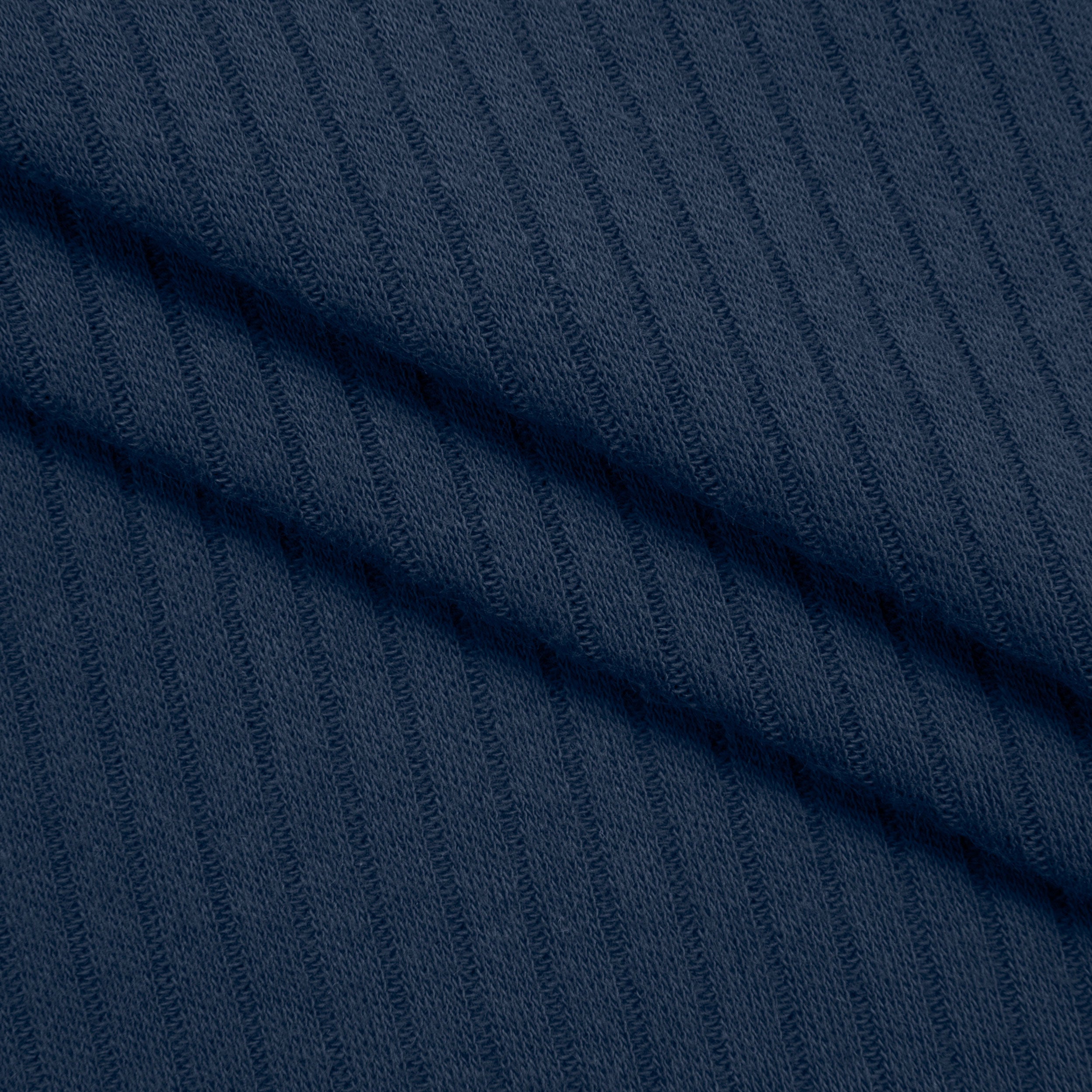 COTTON RIB KNIT FABRIC - DENIM BLUE - 170 GSM
