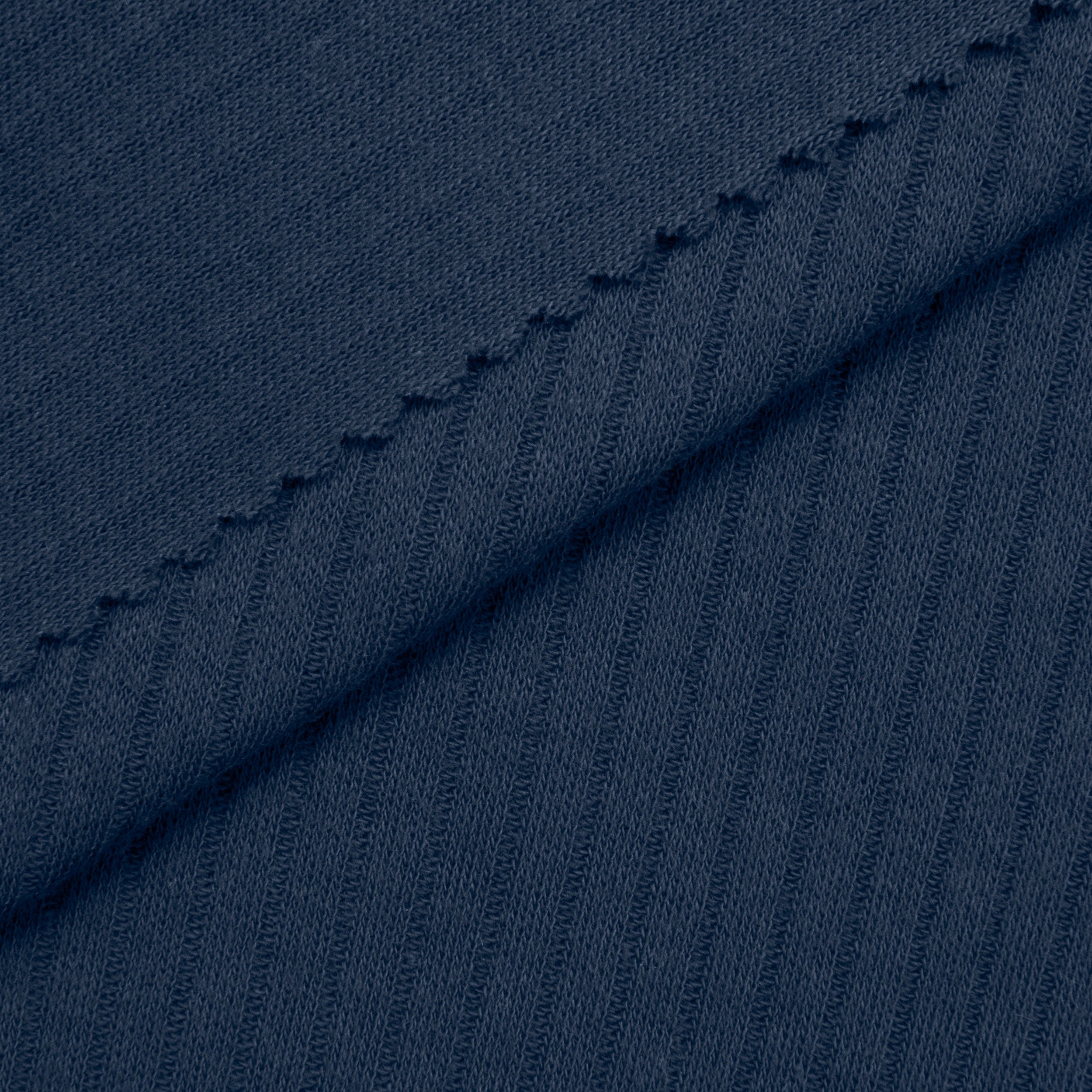 COTTON RIB KNIT FABRIC - DENIM BLUE - 170 GSM