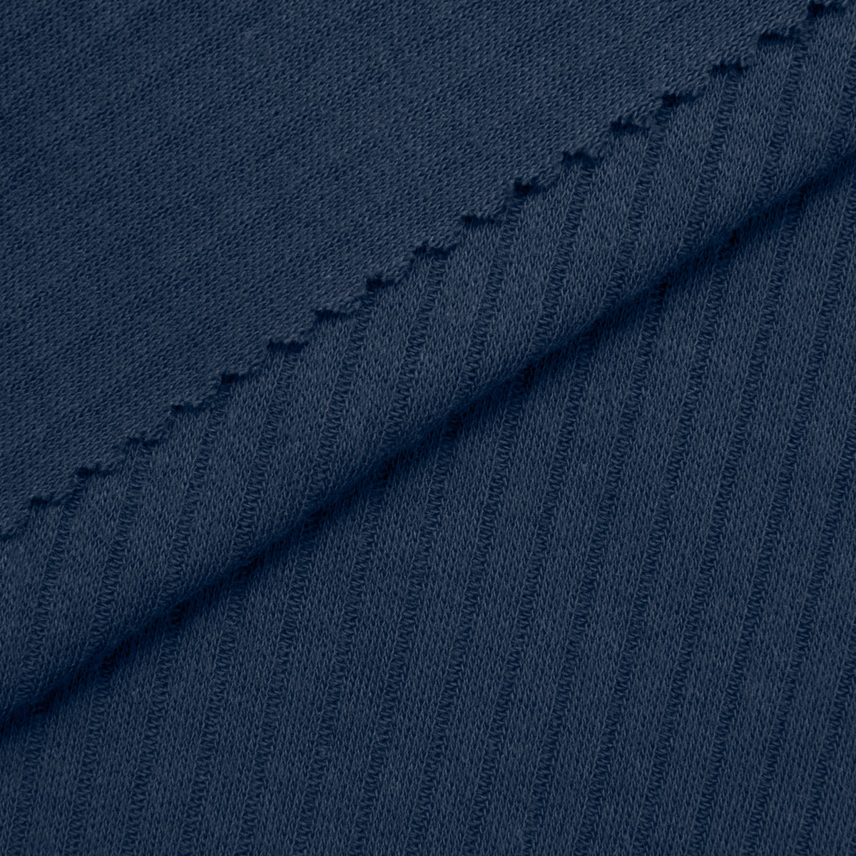 COTTON RIB KNIT FABRIC - DENIM BLUE - 170 GSM