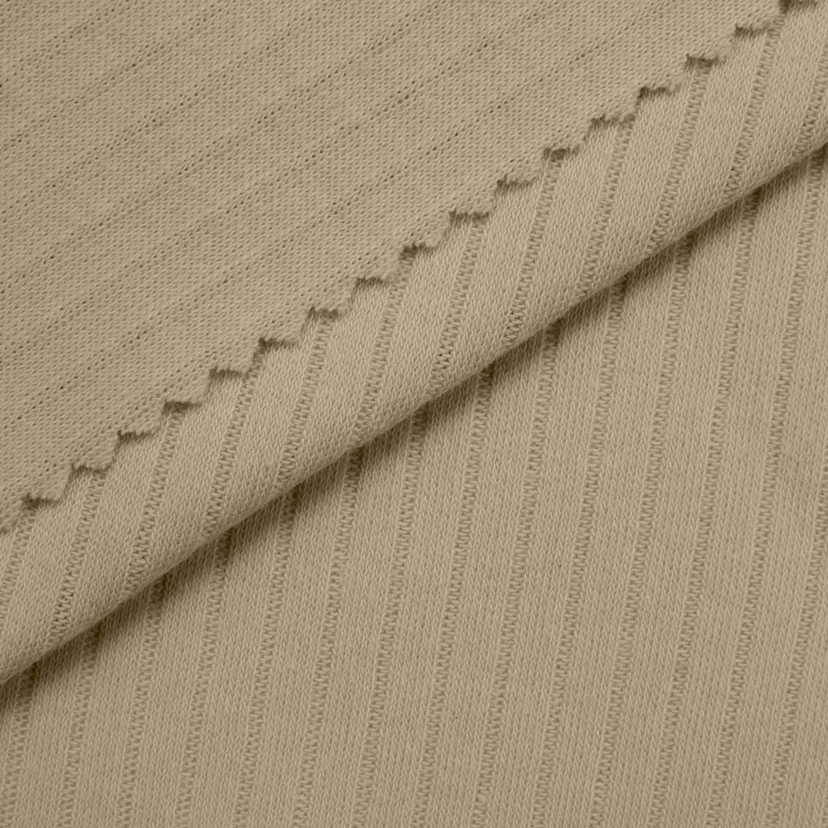 COTTON RIB KNIT FABRIC - LATTE - 170 GSM