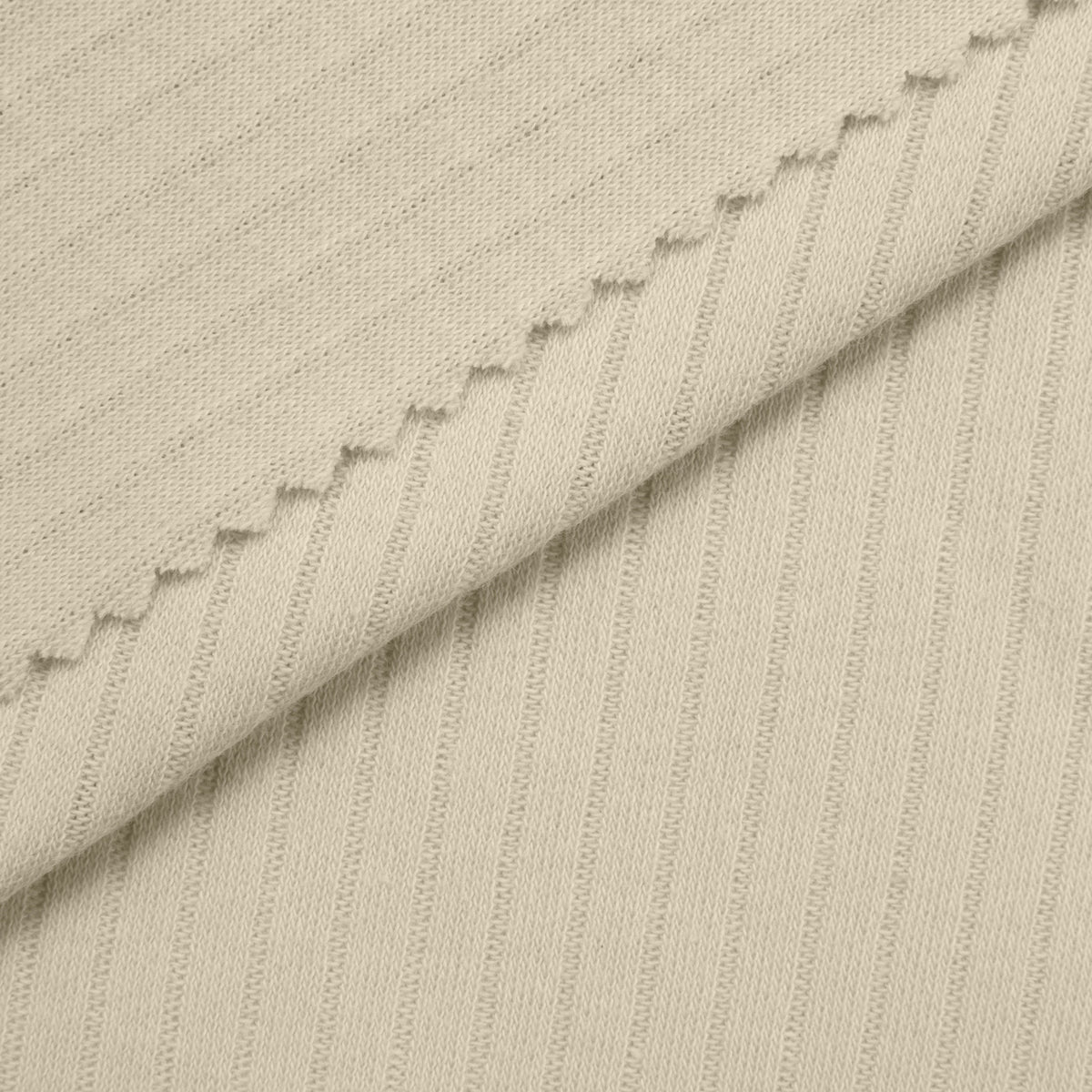 COTTON RIB KNIT FABRIC - CREAM PEARL - 170 GSM