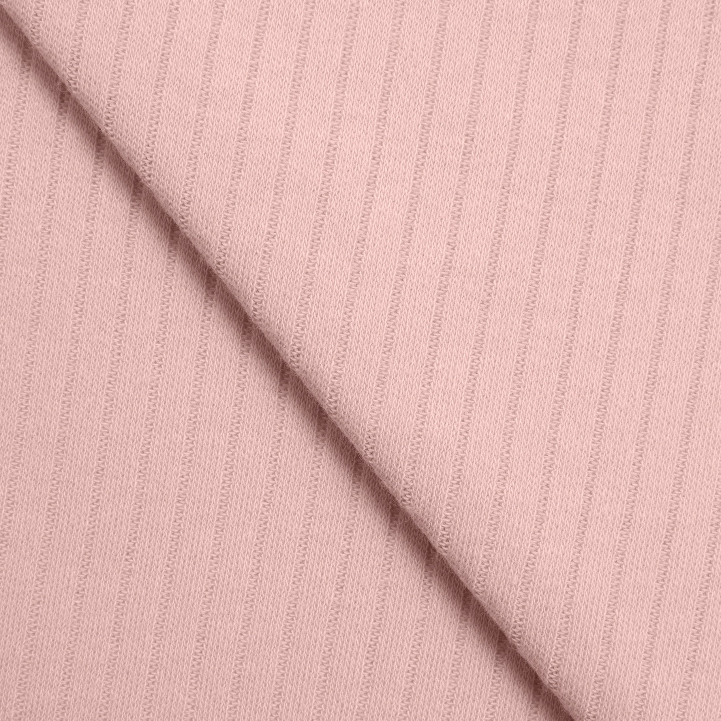 COTTON RIB KNIT FABRIC - POWDER PINK - 170 GSM