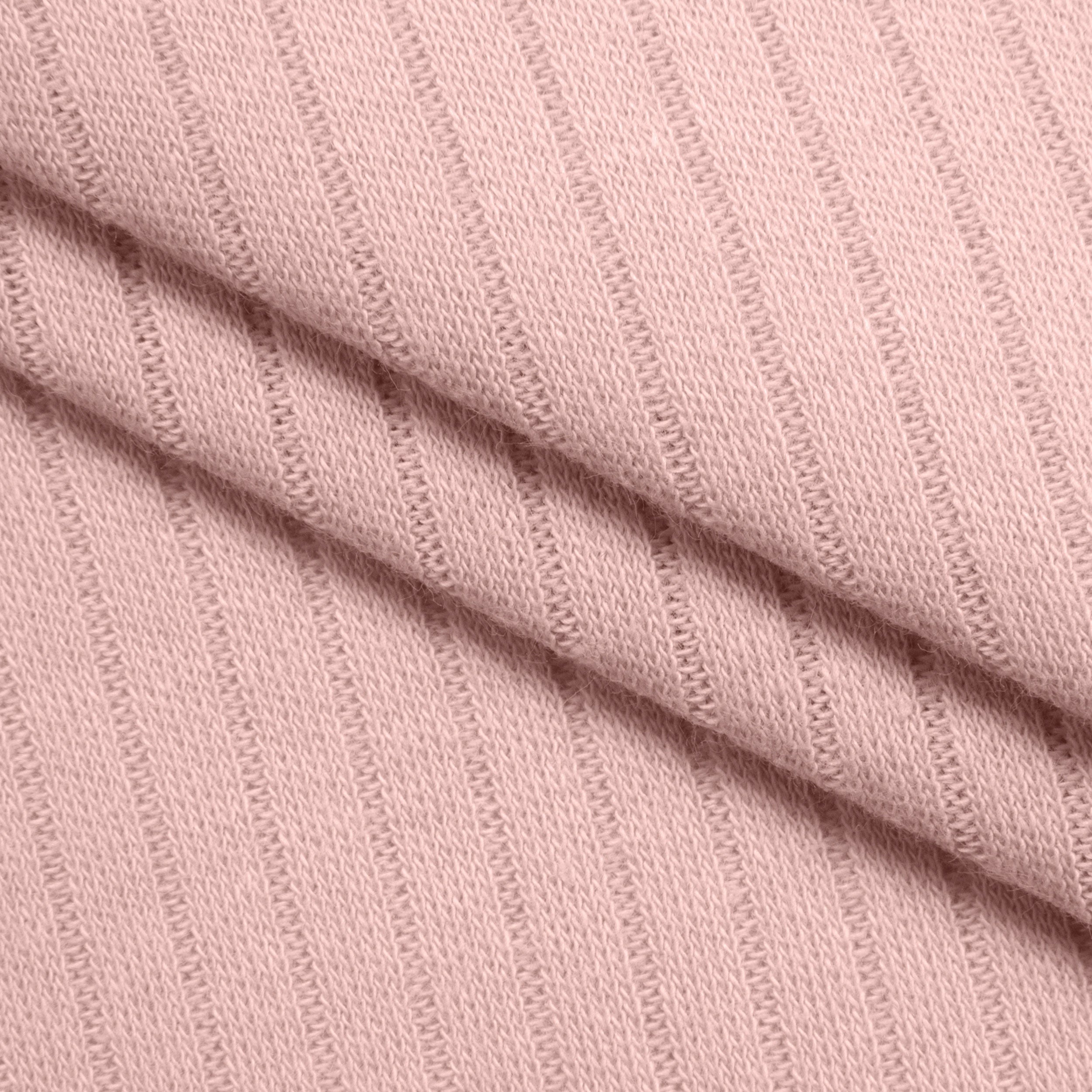 COTTON RIB KNIT FABRIC - POWDER PINK - 170 GSM