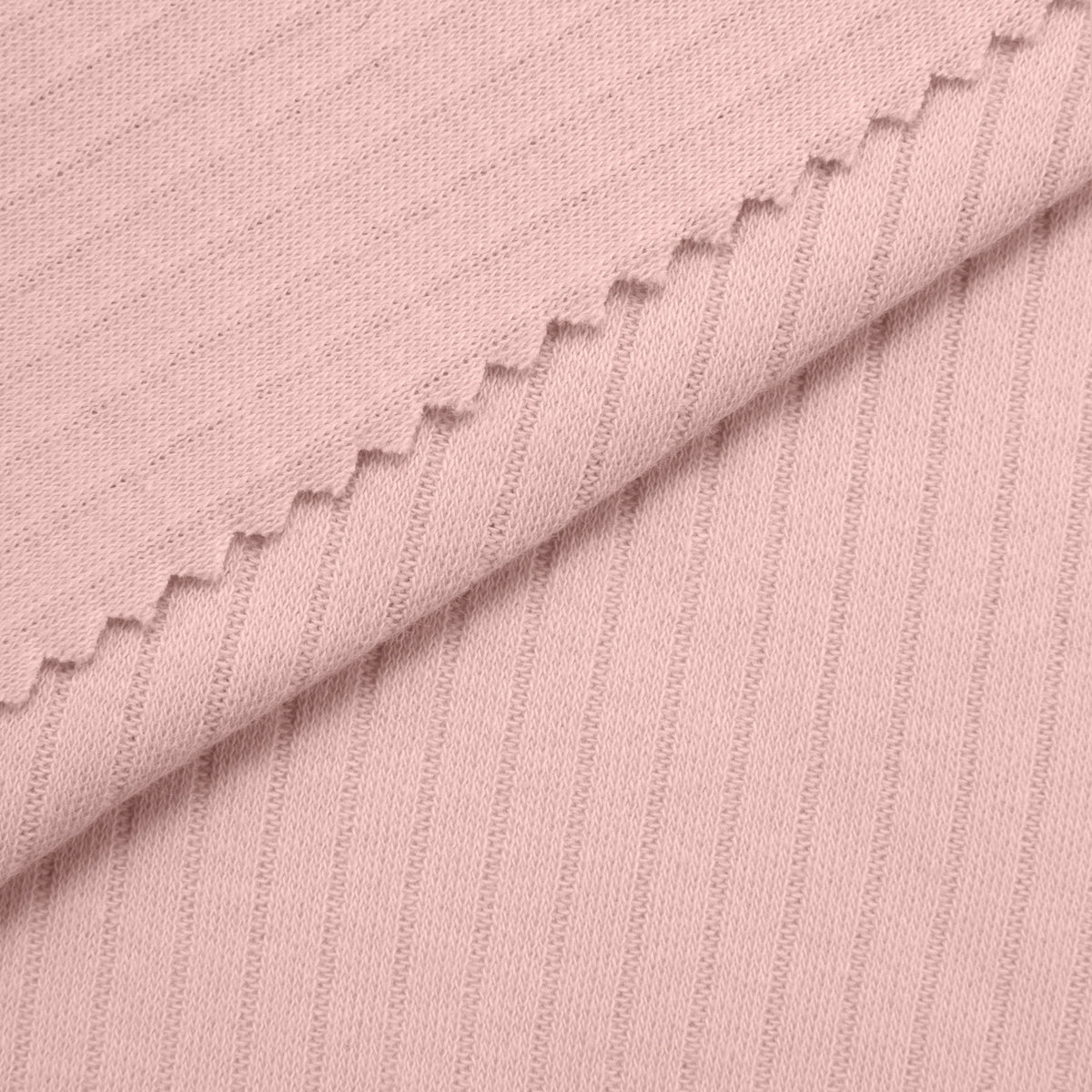 COTTON RIB KNIT FABRIC - POWDER PINK - 170 GSM