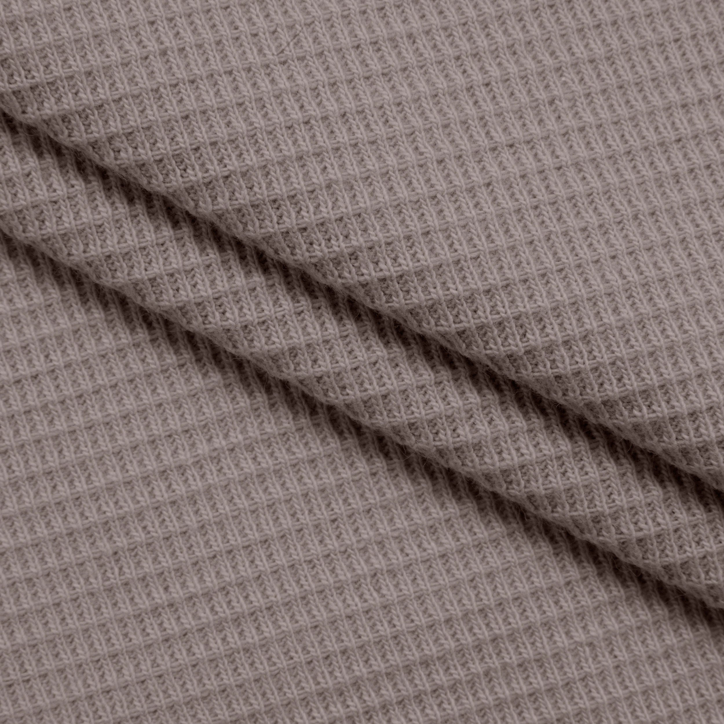 COTTON WAFFLE KNIT FABRIC - ALPACA - 200 GSM