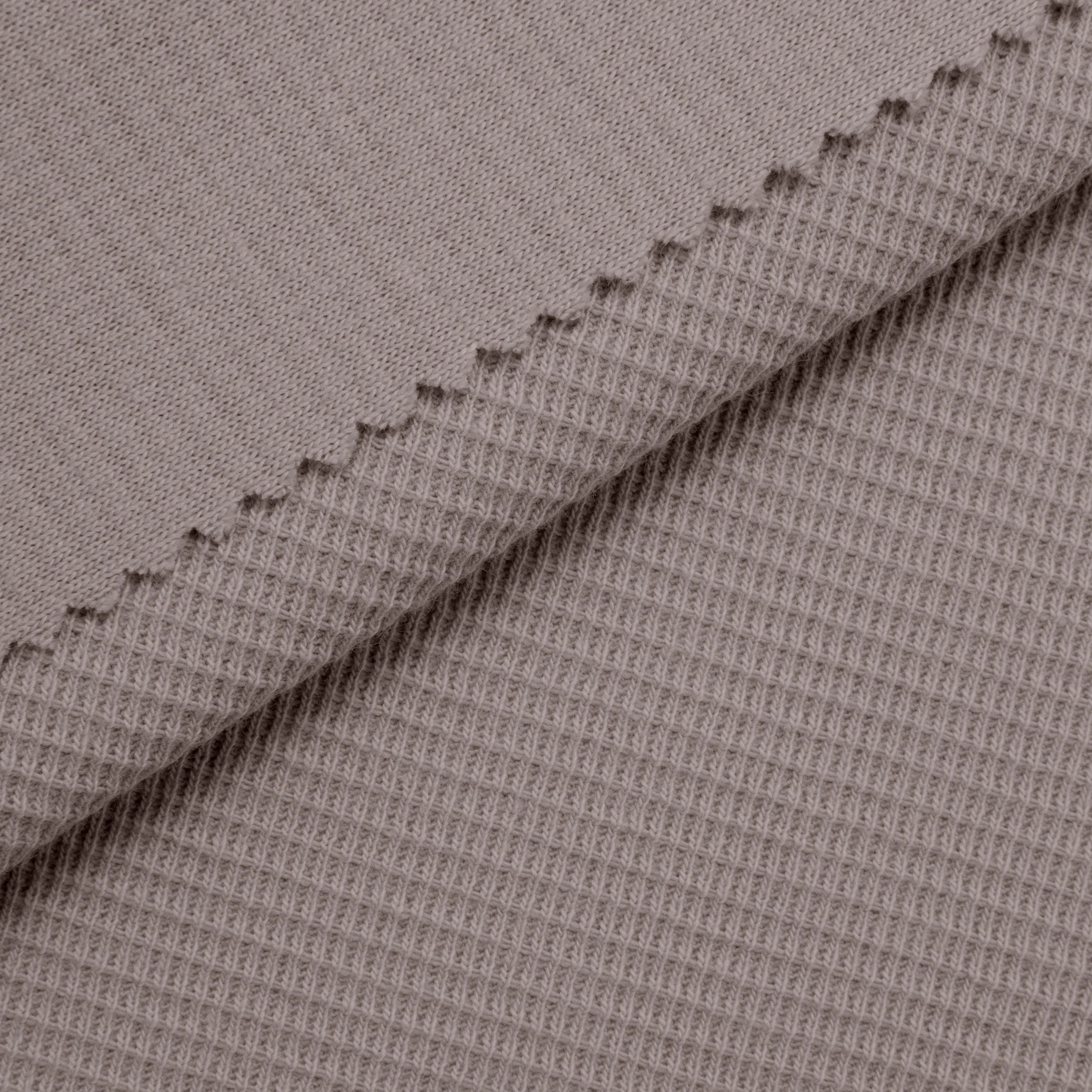 COTTON WAFFLE KNIT FABRIC - ALPACA - 200 GSM